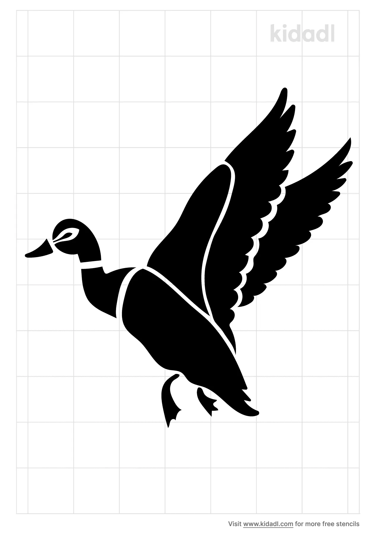 Free Flying Duck Stencil | Stencil Printables | Kidadl