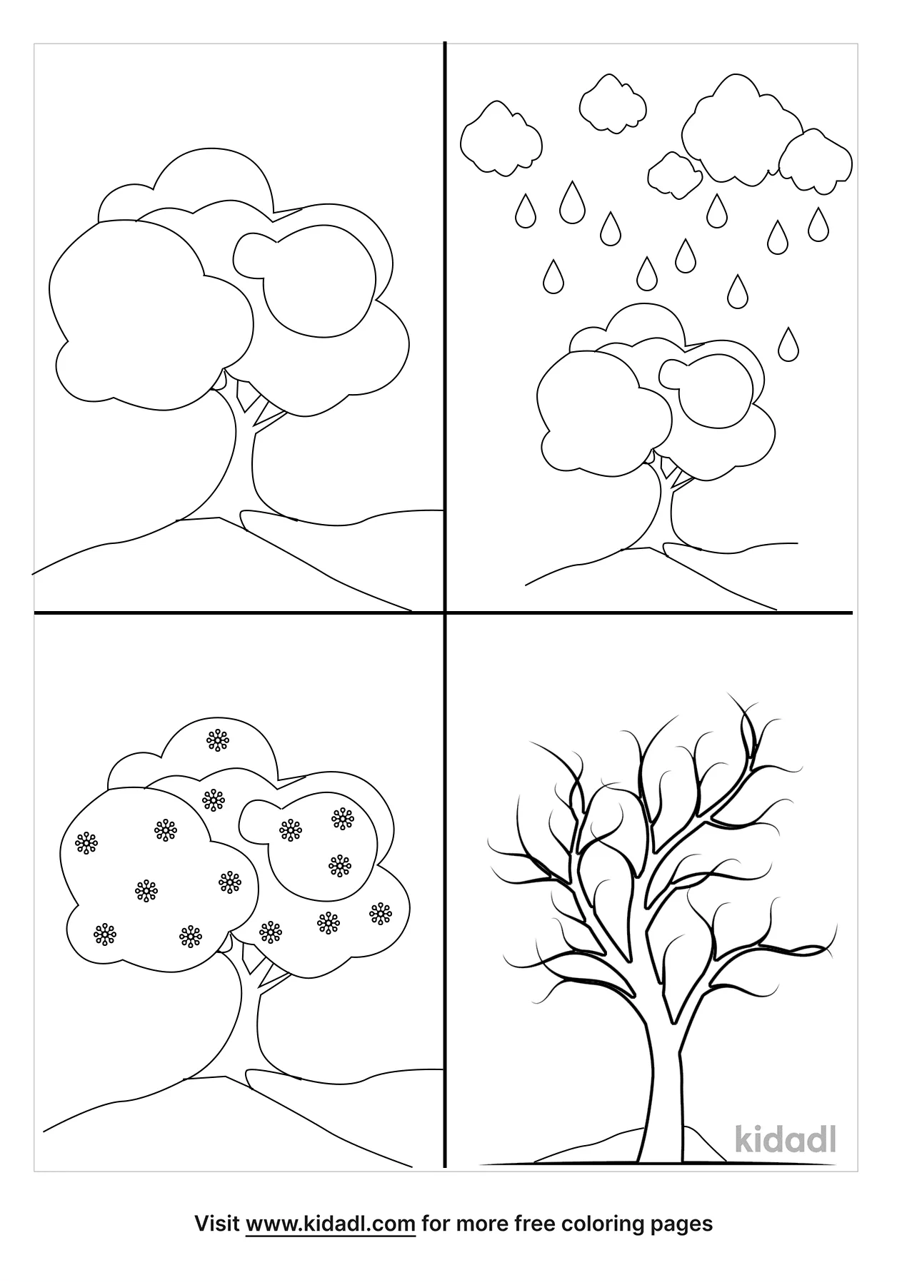 Four Seasons Coloring Pages Free Spring Coloring Pages Kidadl