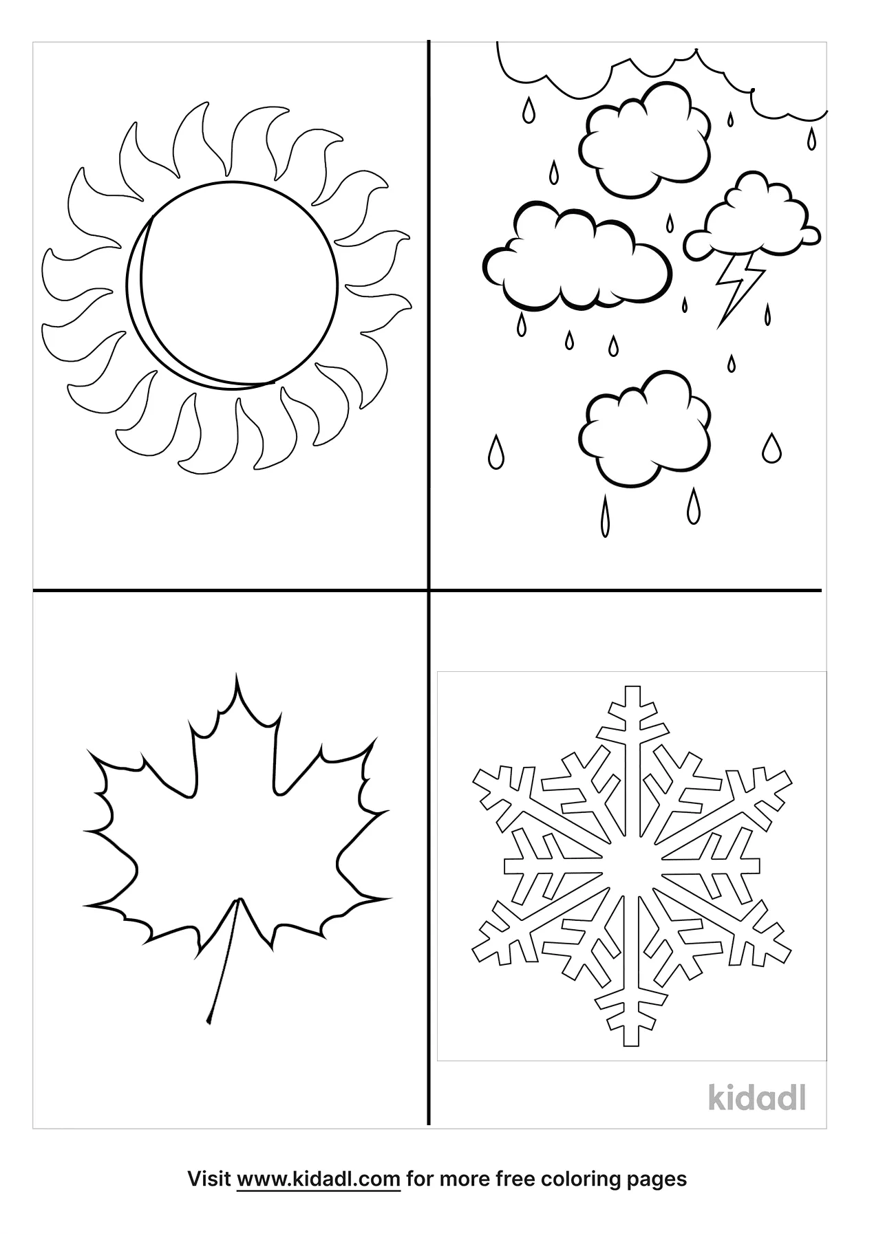 free coloring pages of 4 seasons