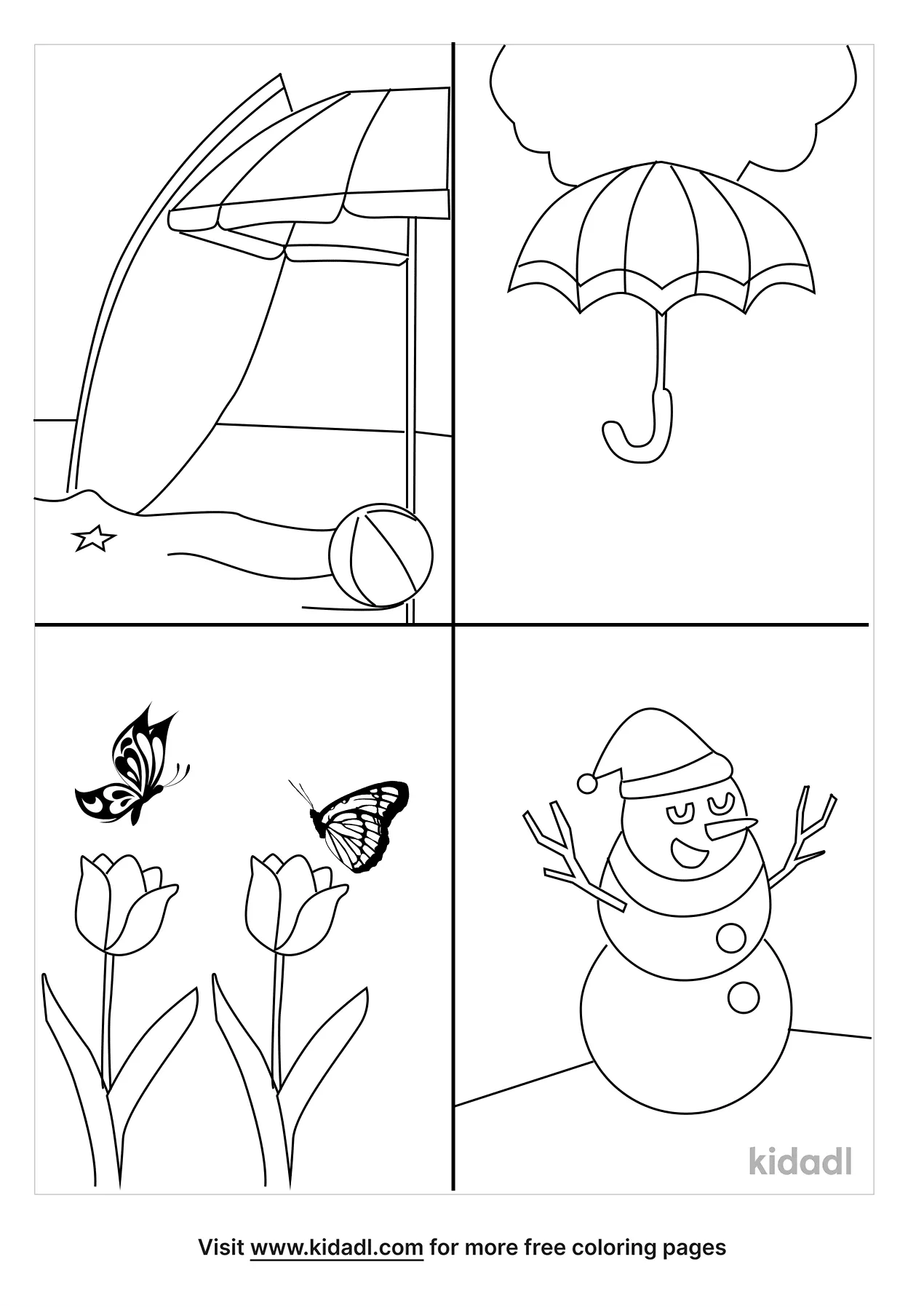 free coloring pages of 4 seasons