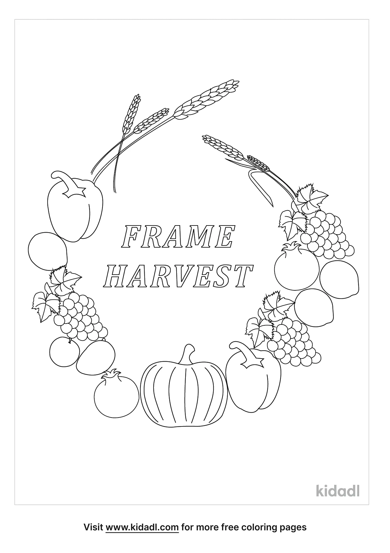 harvest printable coloring pages