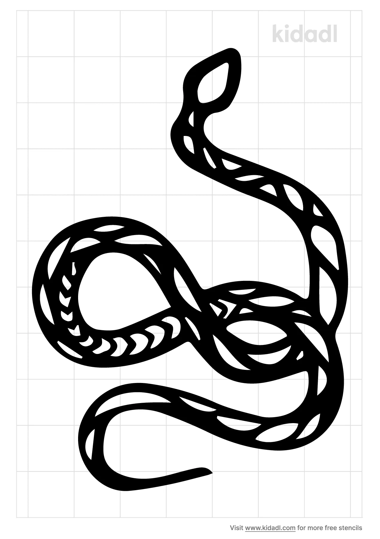 Free Geometric Snake Tattoo Stencil | Stencil Printables | Kidadl