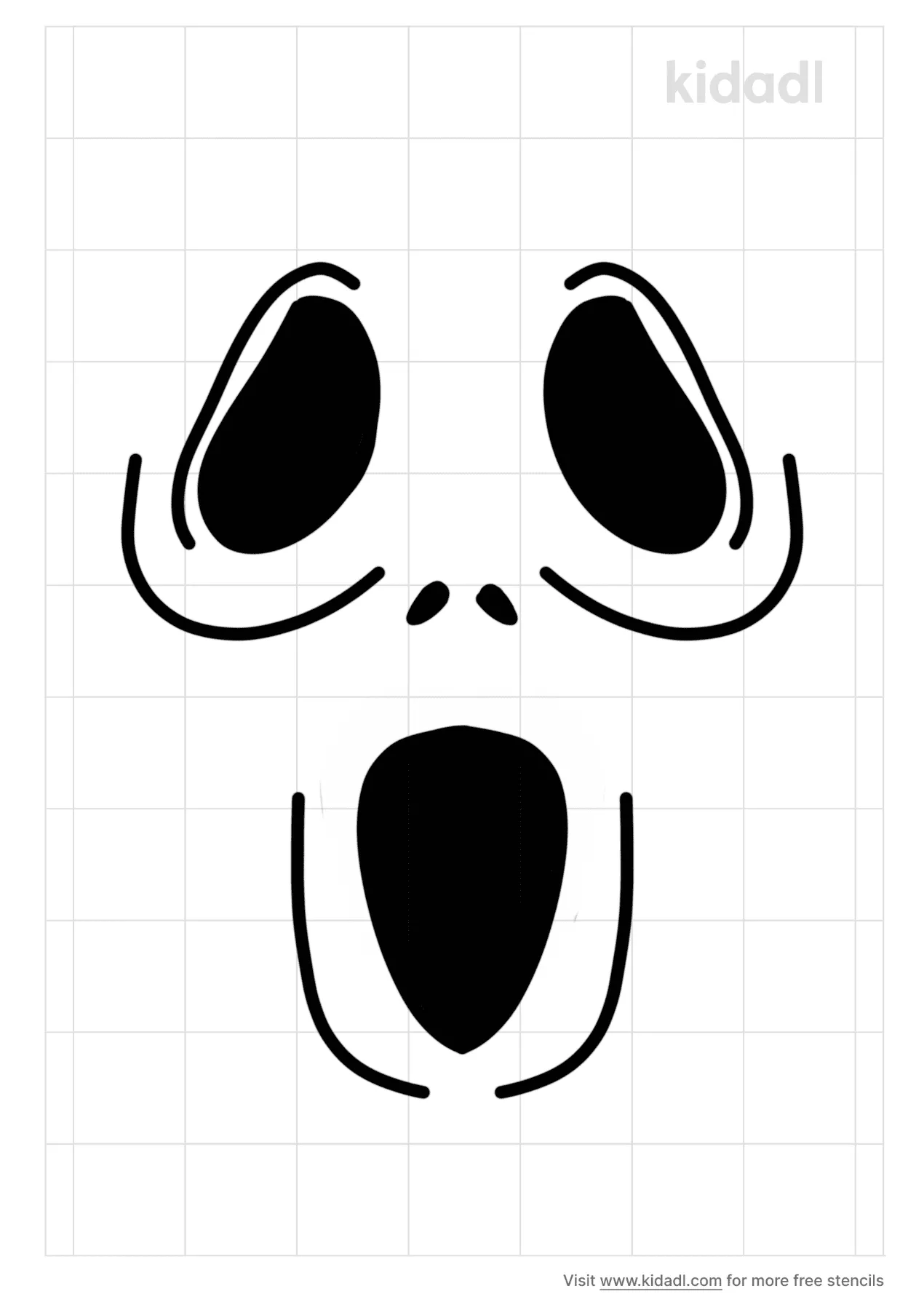 Free Ghost Face Stencil Stencil Printables Kidadl