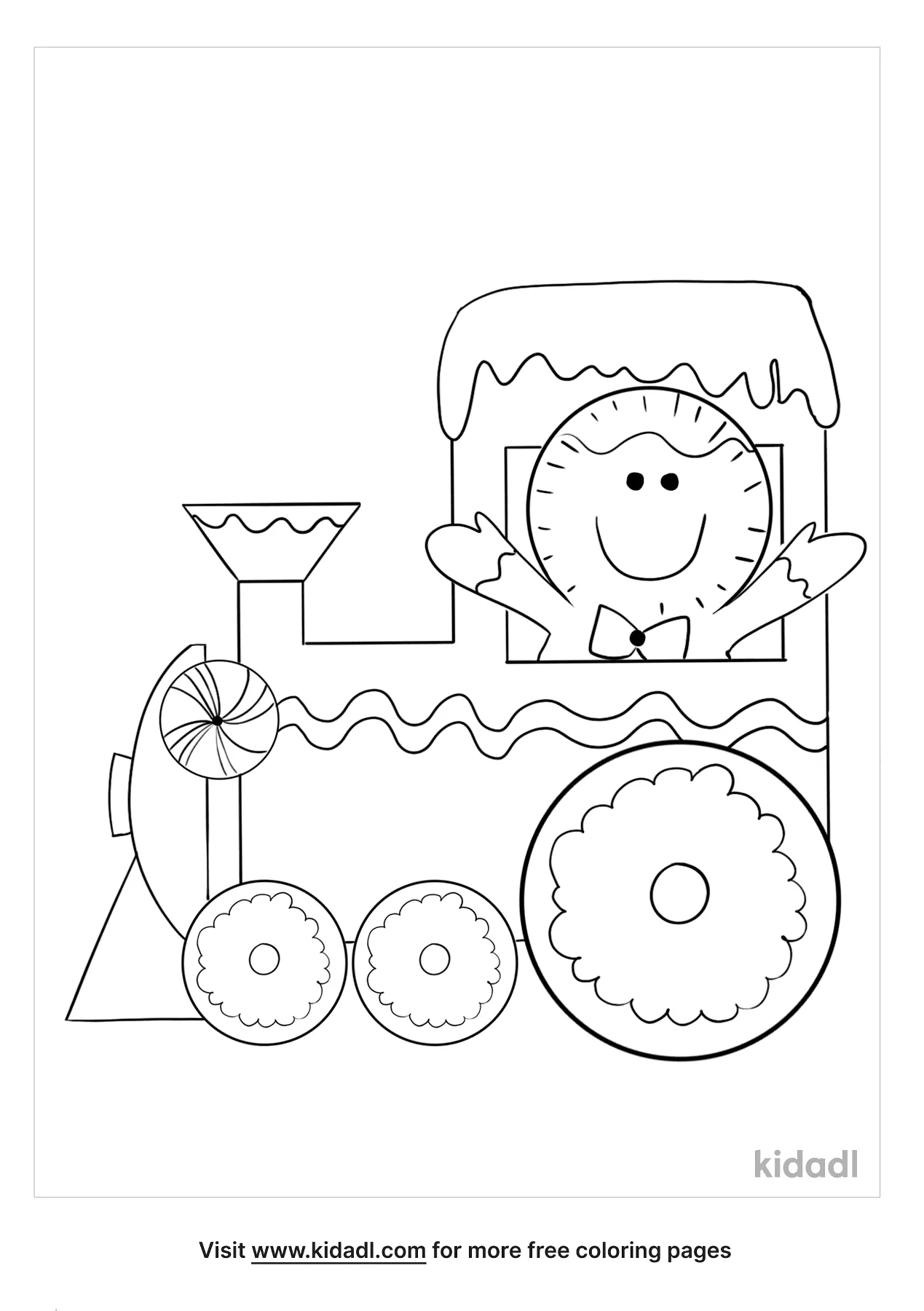 Gingerbread Train Coloring Page