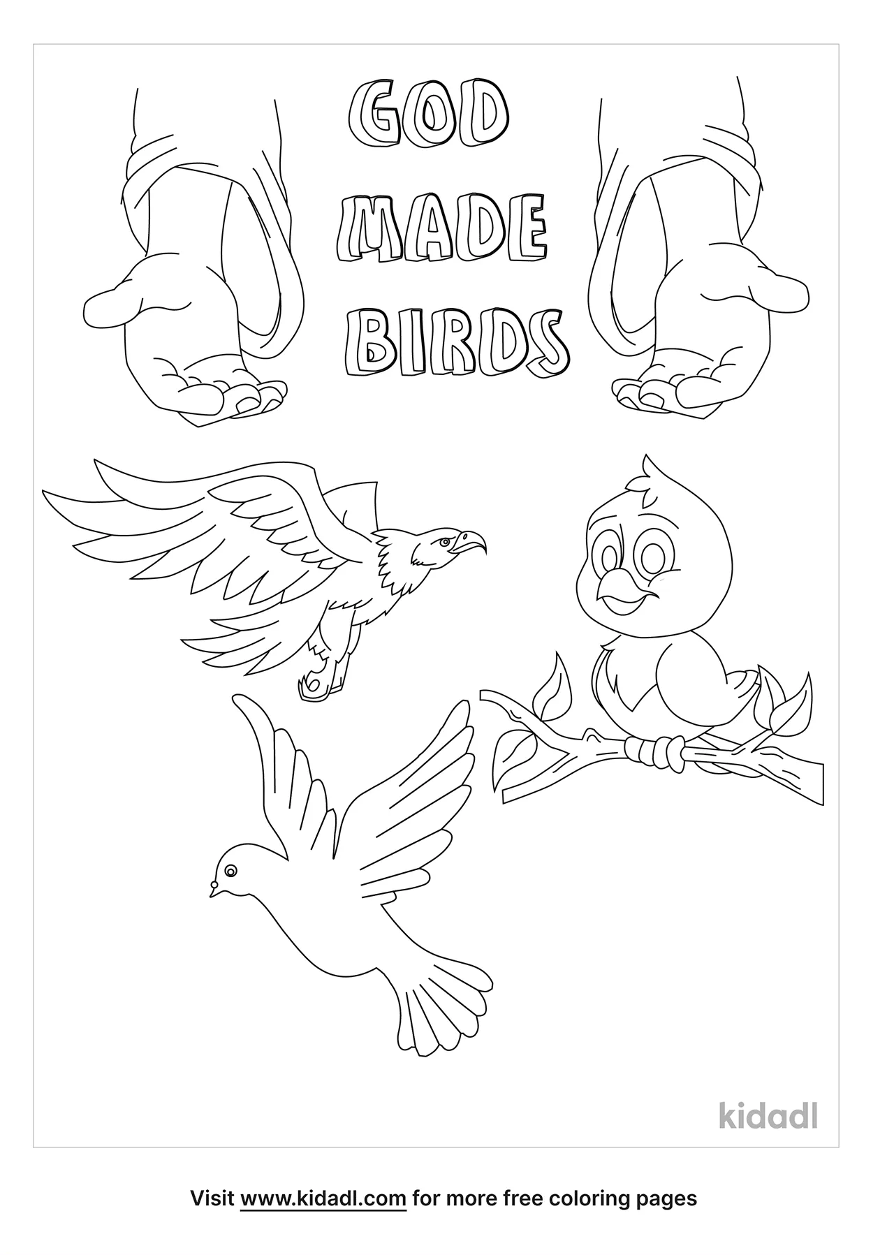 God Made Birds Coloring Page