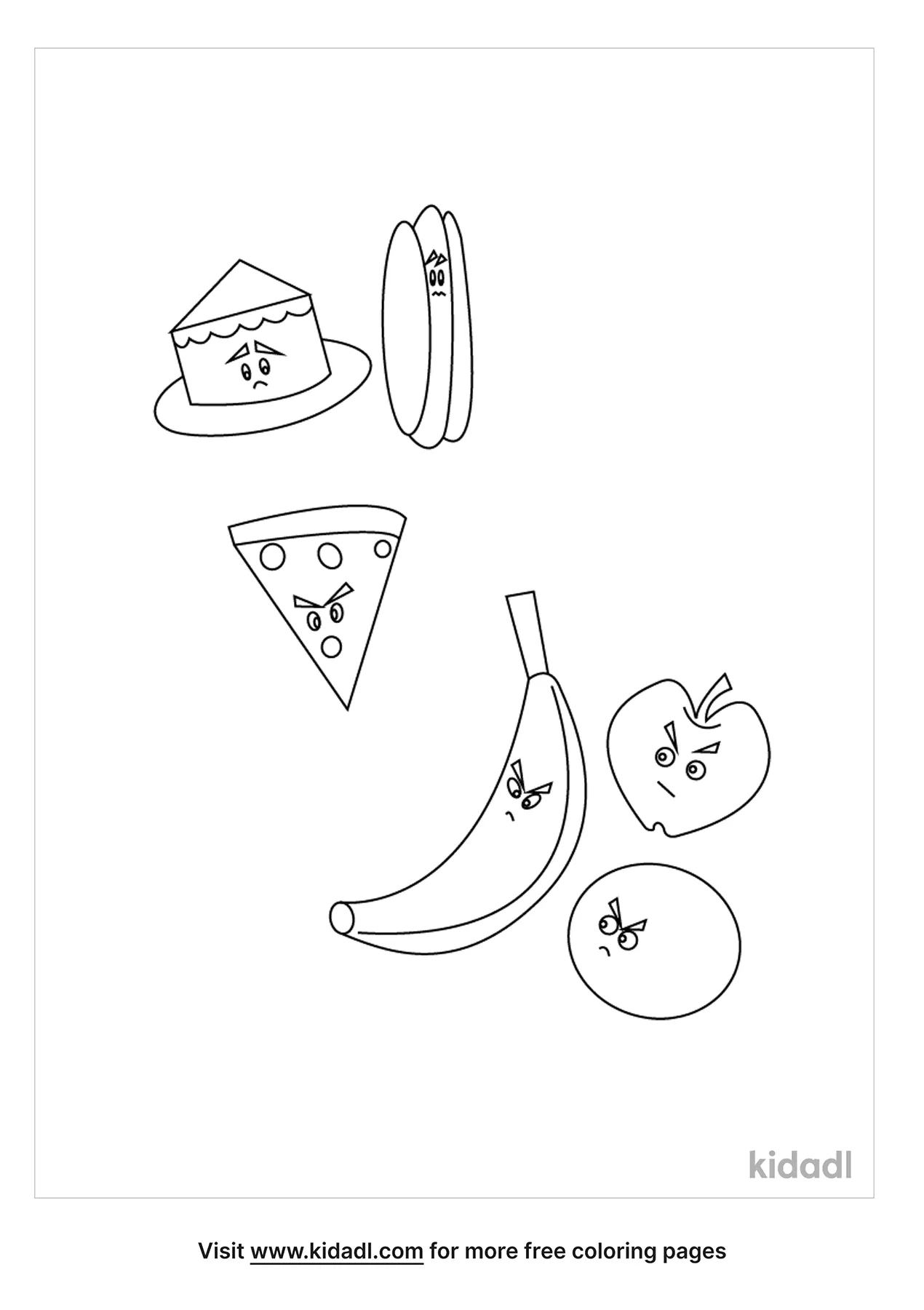 esl coloring pages food print