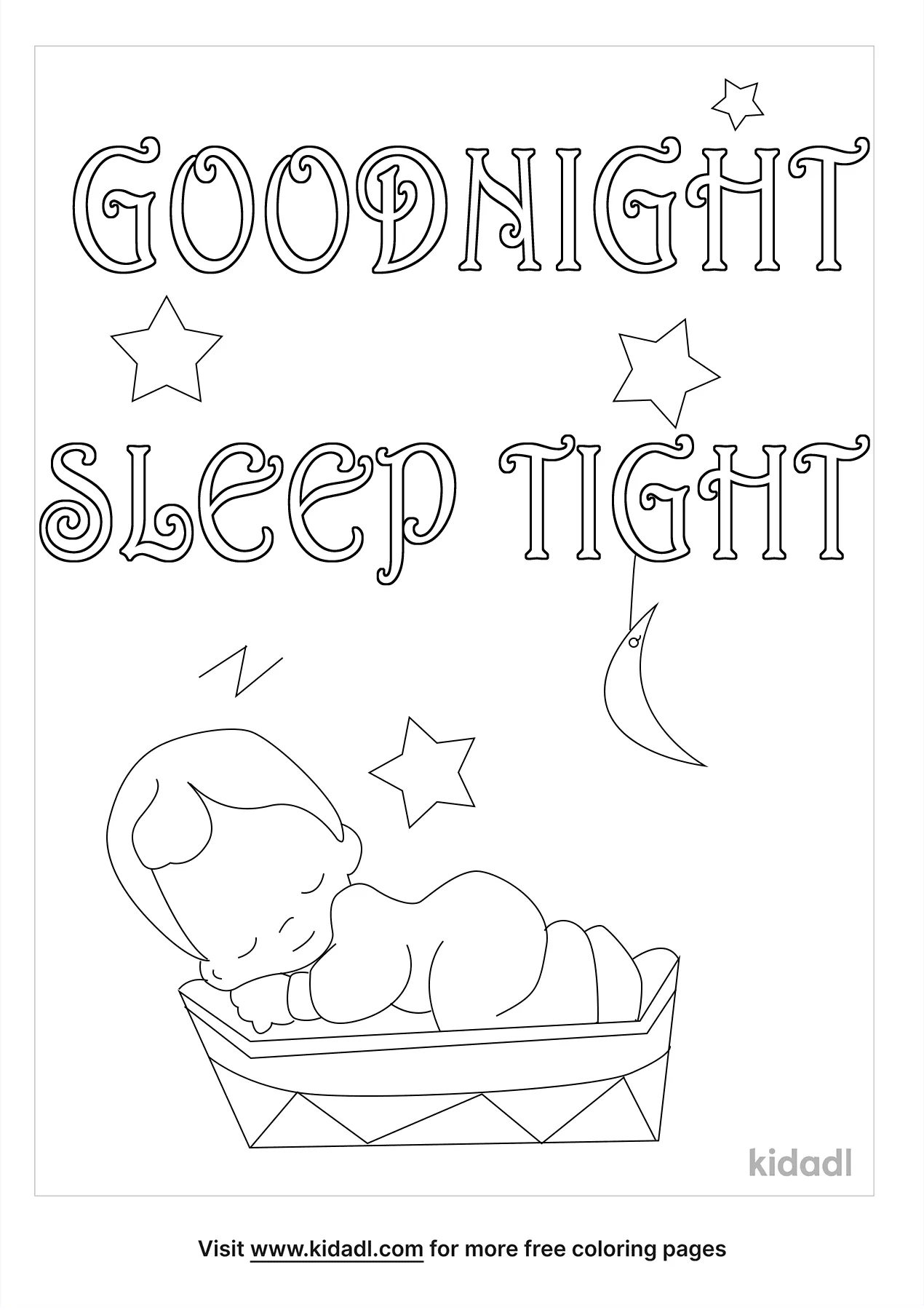 Free Goodnight Sleep Tight Coloring Page | Coloring Page Printables ...