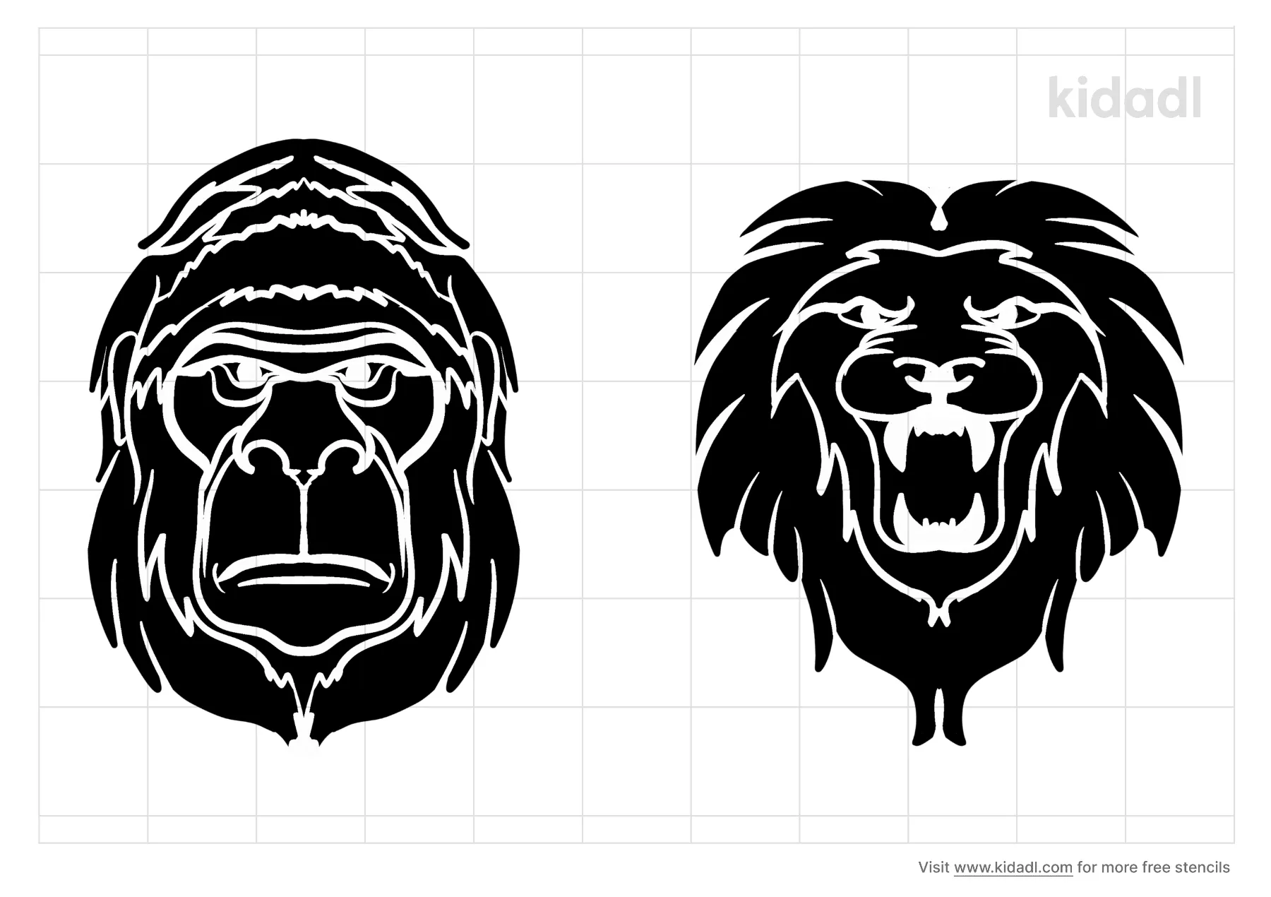 Gorilla And Lion Stencils Free Printable Animals Stencils Kidadl And Animals Stencils Free Printable Stencils Kidadl