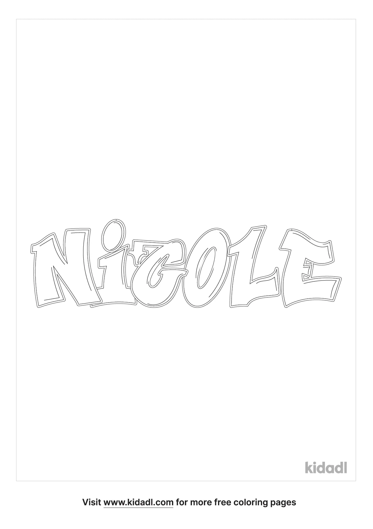Graffiti Words Name Nicole Coloring Page