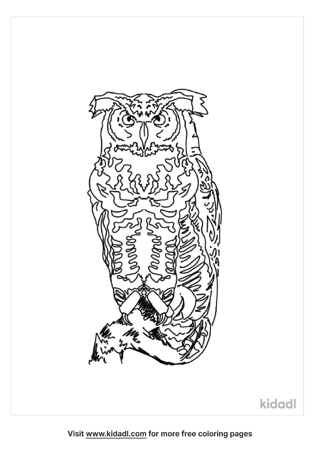 Great Horned Owl Coloring Pages Free Birds Coloring Pages Kidadl