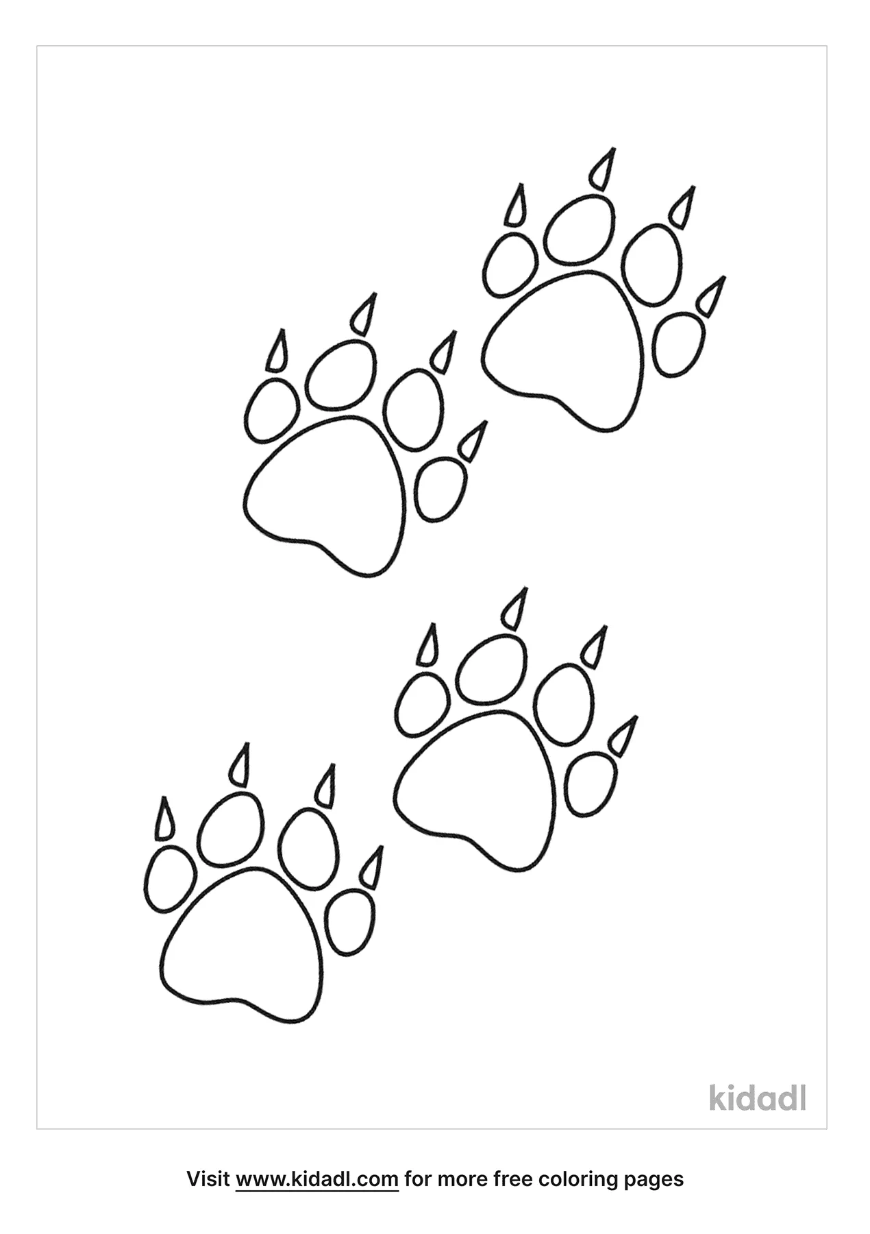 Grizzly Bear Paw Print Coloring Page