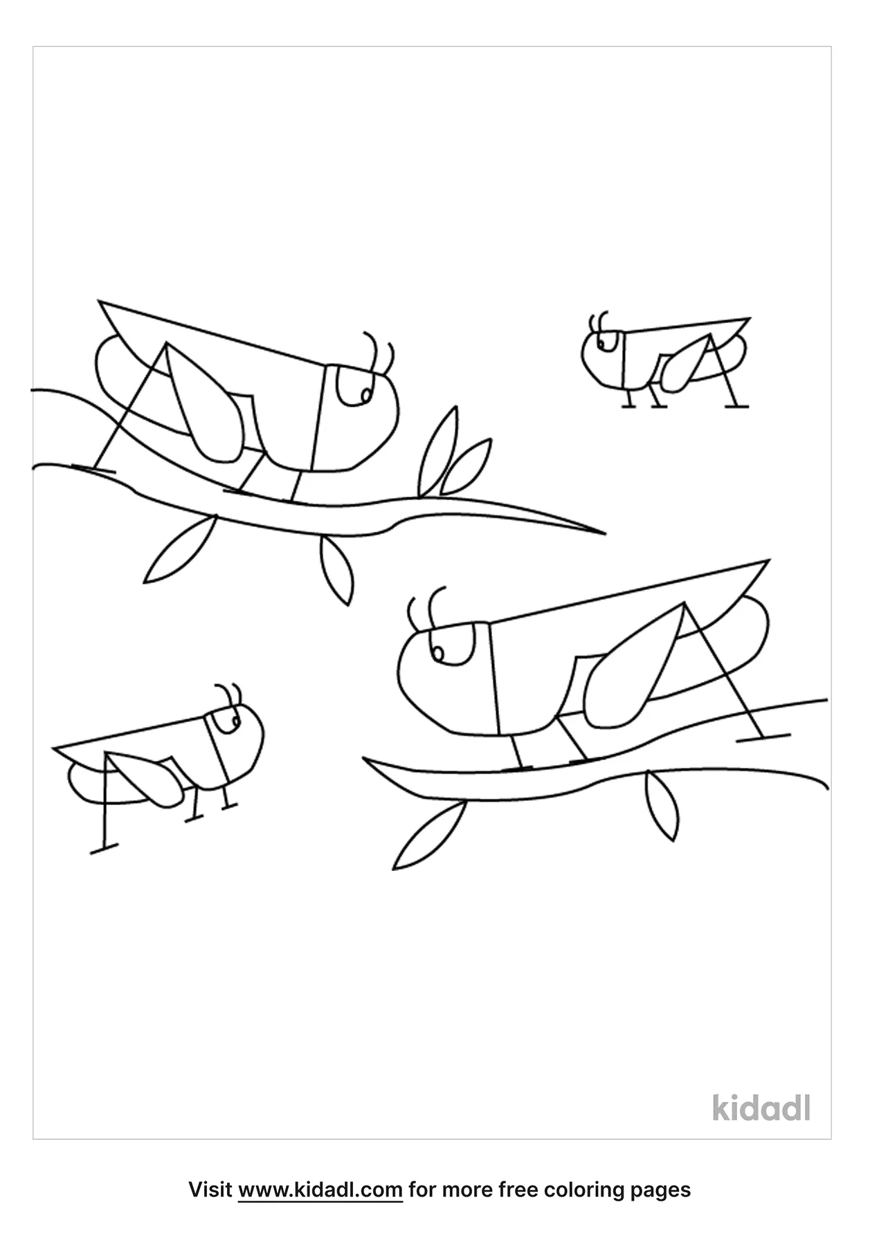 Group Of Locusts Coloring Page