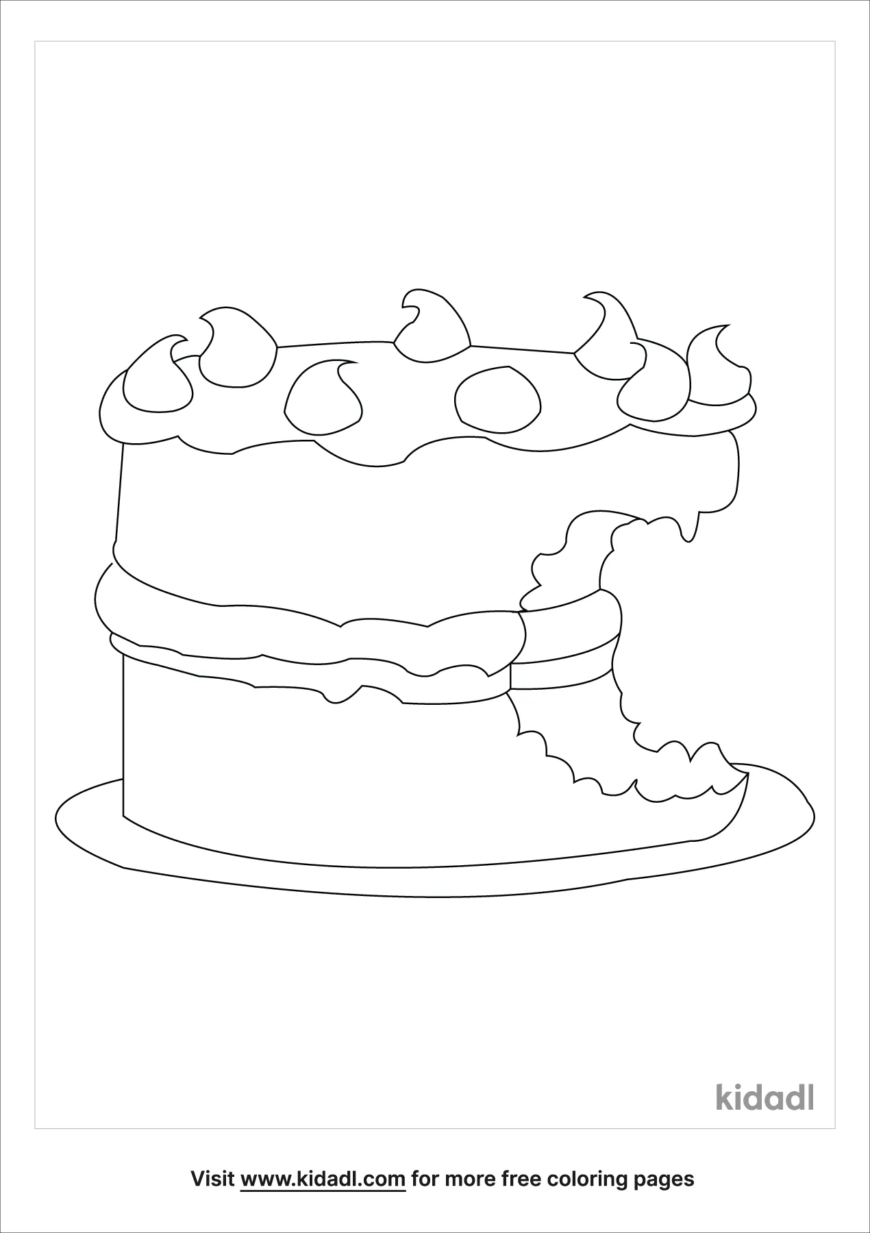 Half Eaten Cake Coloring Page