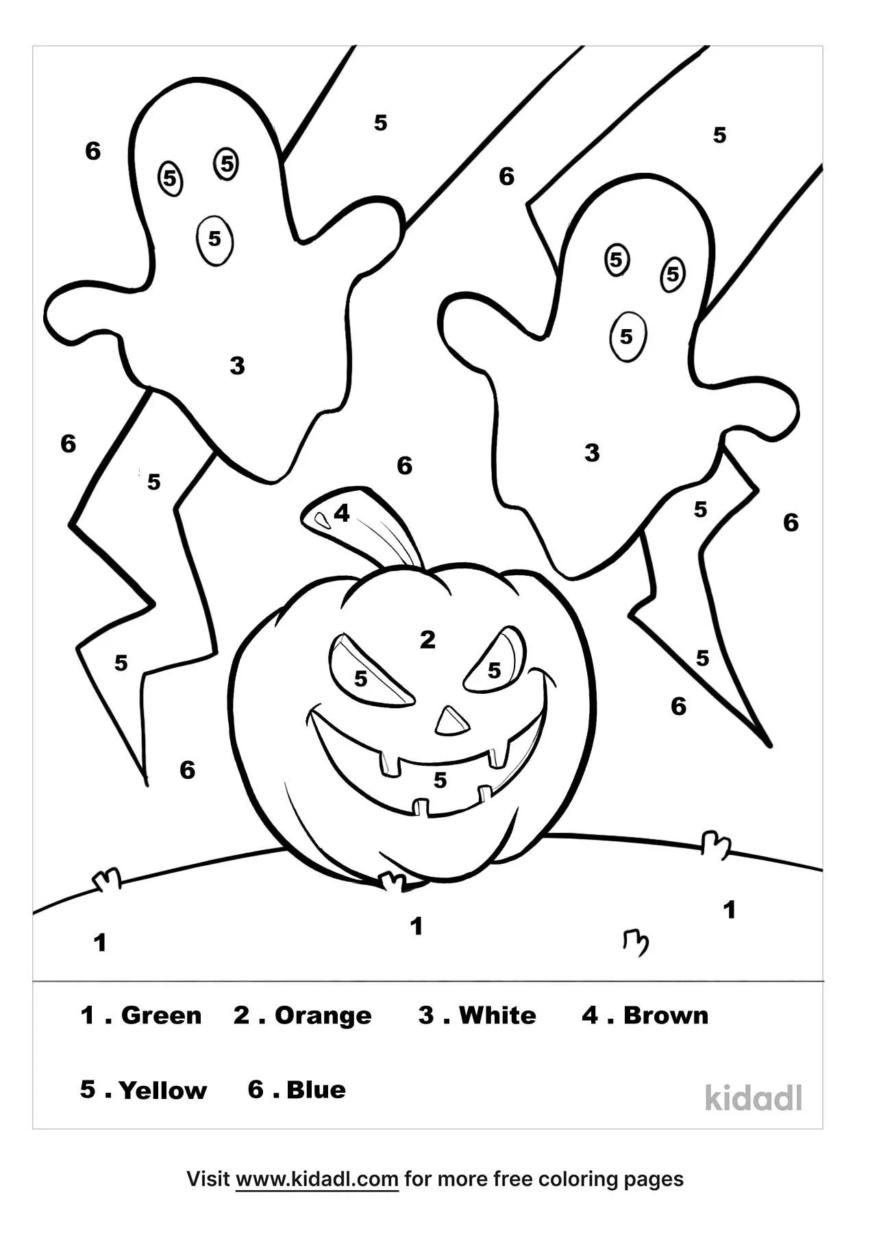 Halloween Color By Number Coloring Page | Free Color-by-number Coloring ...