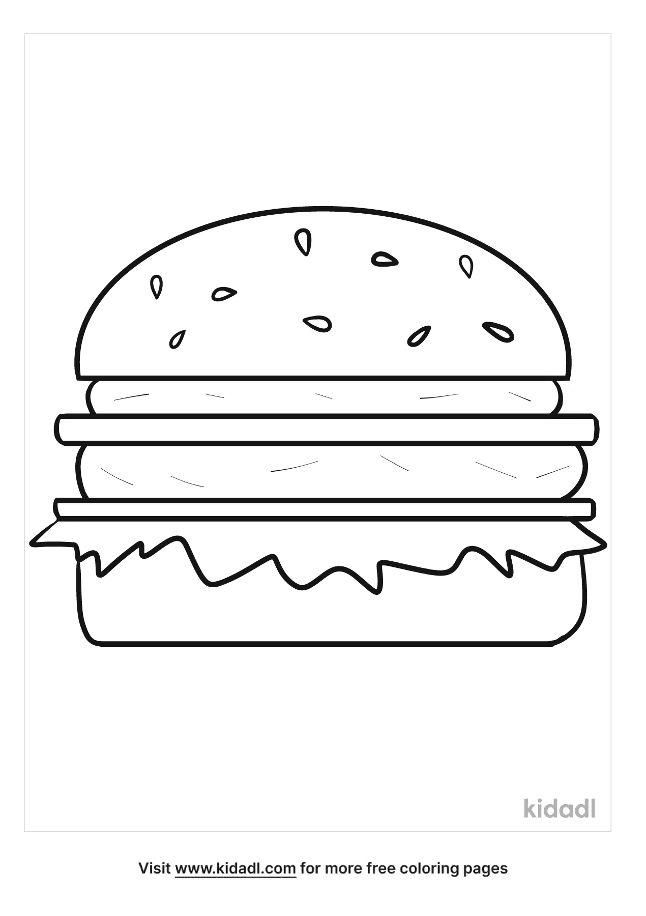 Free Hamburger Coloring Page | Coloring Page Printables | Kidadl