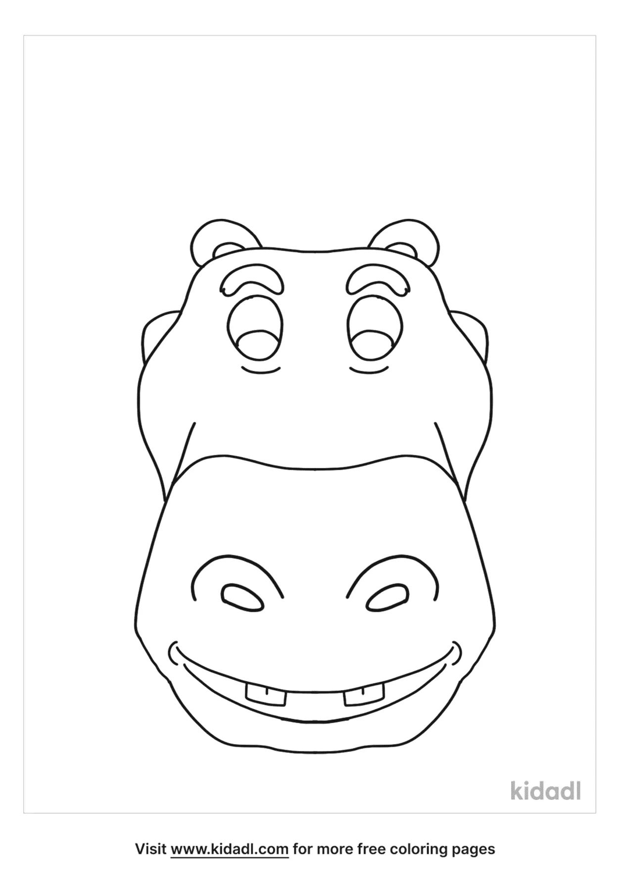 hippo face coloring pages