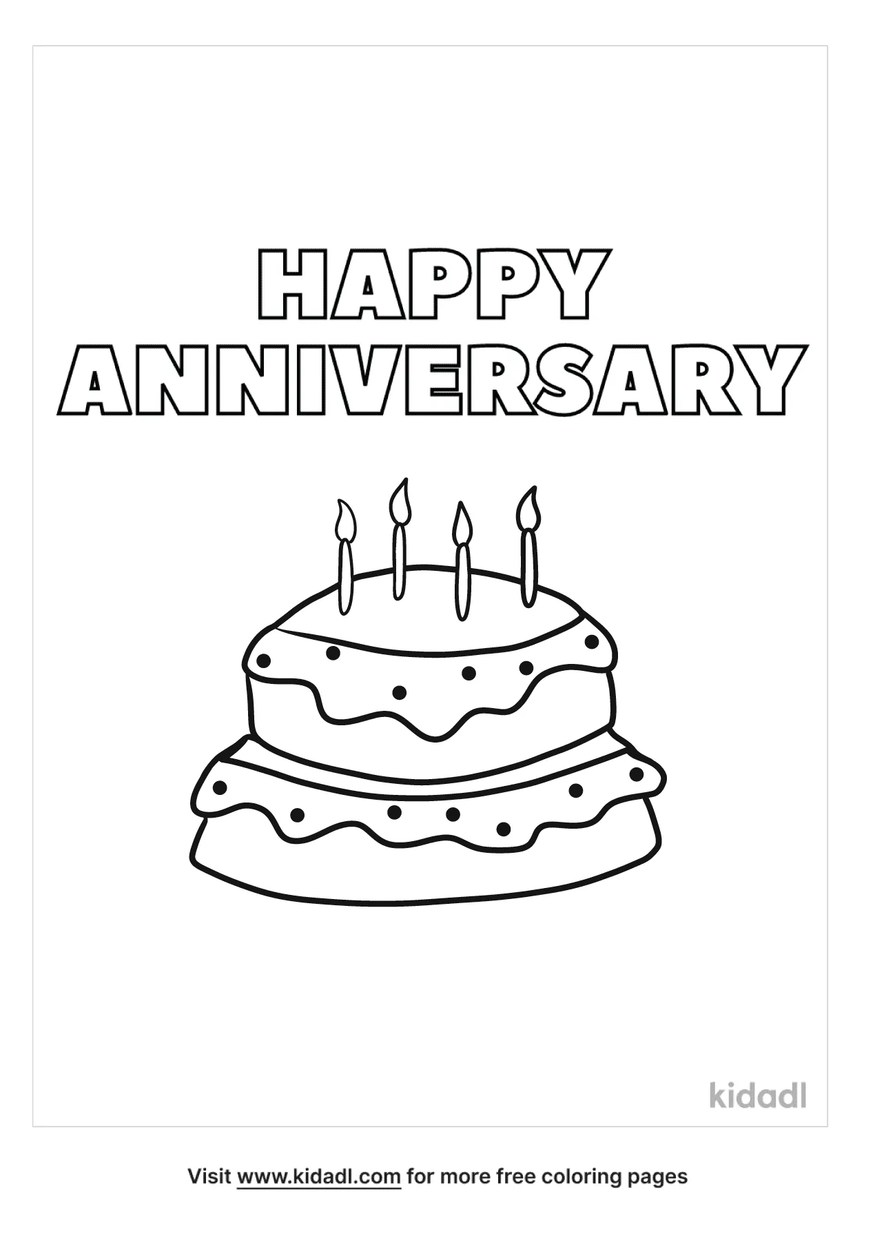 Free Happy Anniversary Coloring Page | Coloring Page Printables | Kidadl