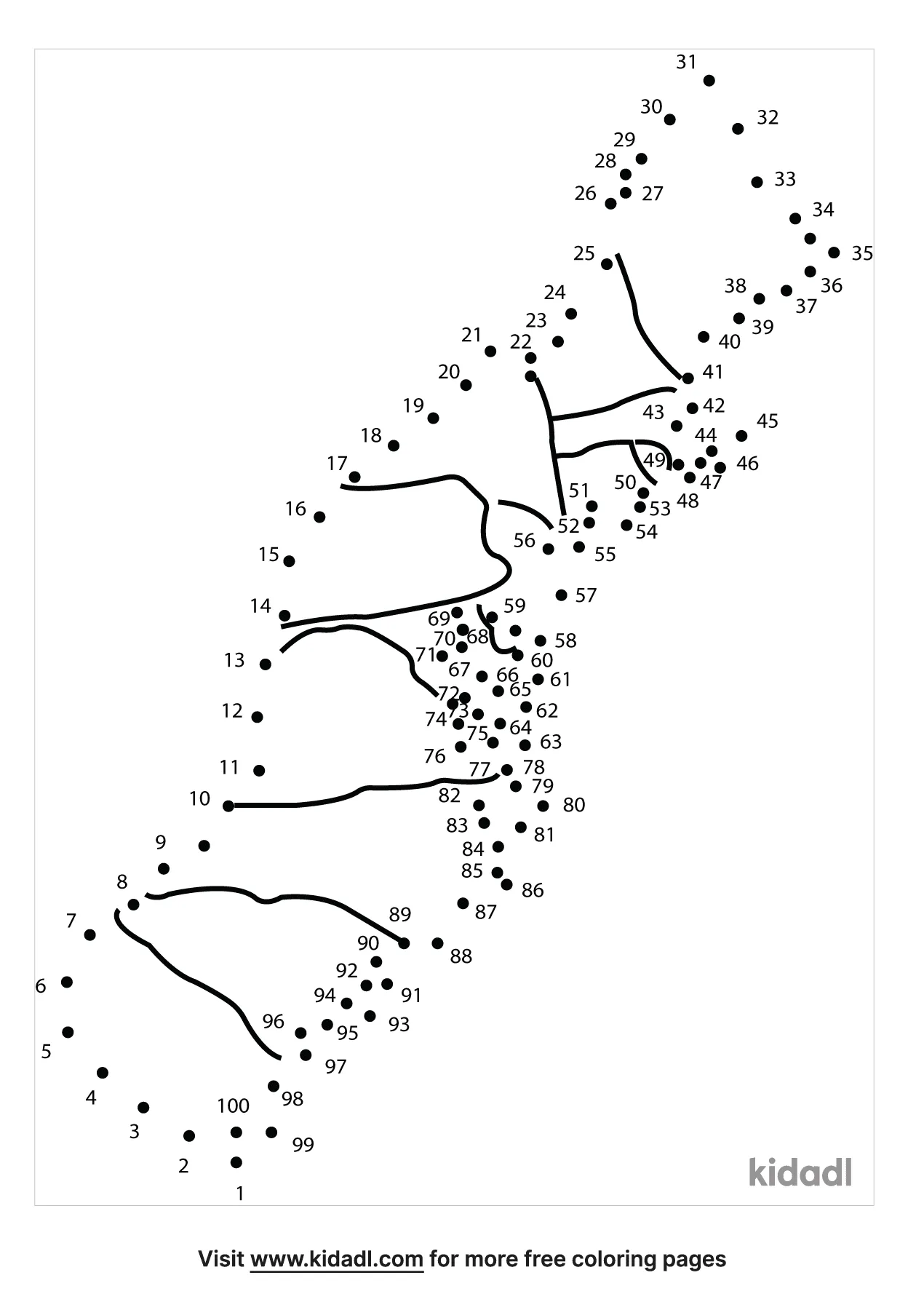 Free North America Hard 1 100 Dot To Dot Printables For Kids Kidadl