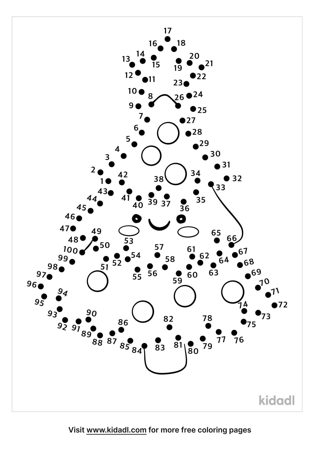 Free Christmas Tree Hard Free Dot To Dot Printables Kidadl
