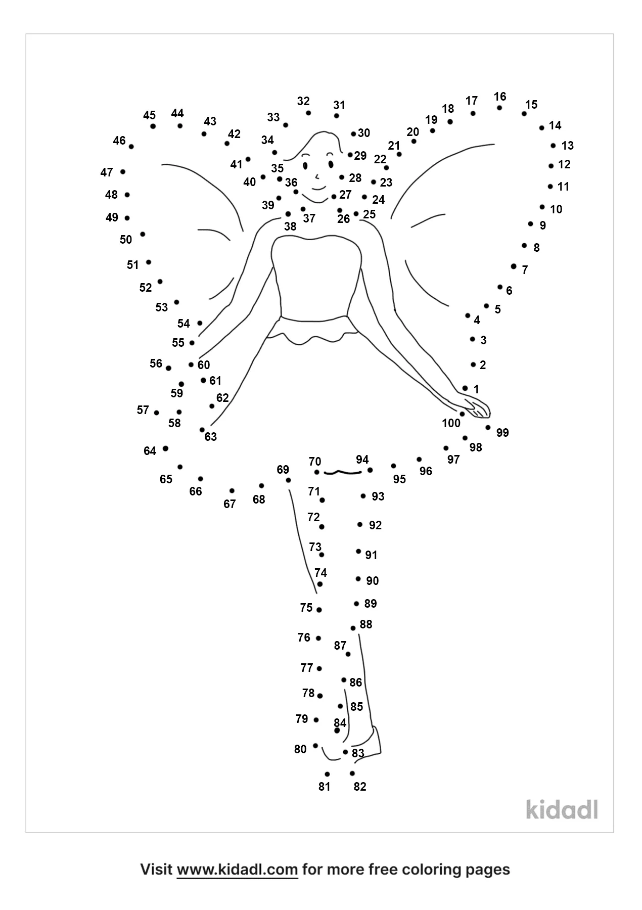 Fairy Dot To Dot Printable   DottoDotPrintablesnet