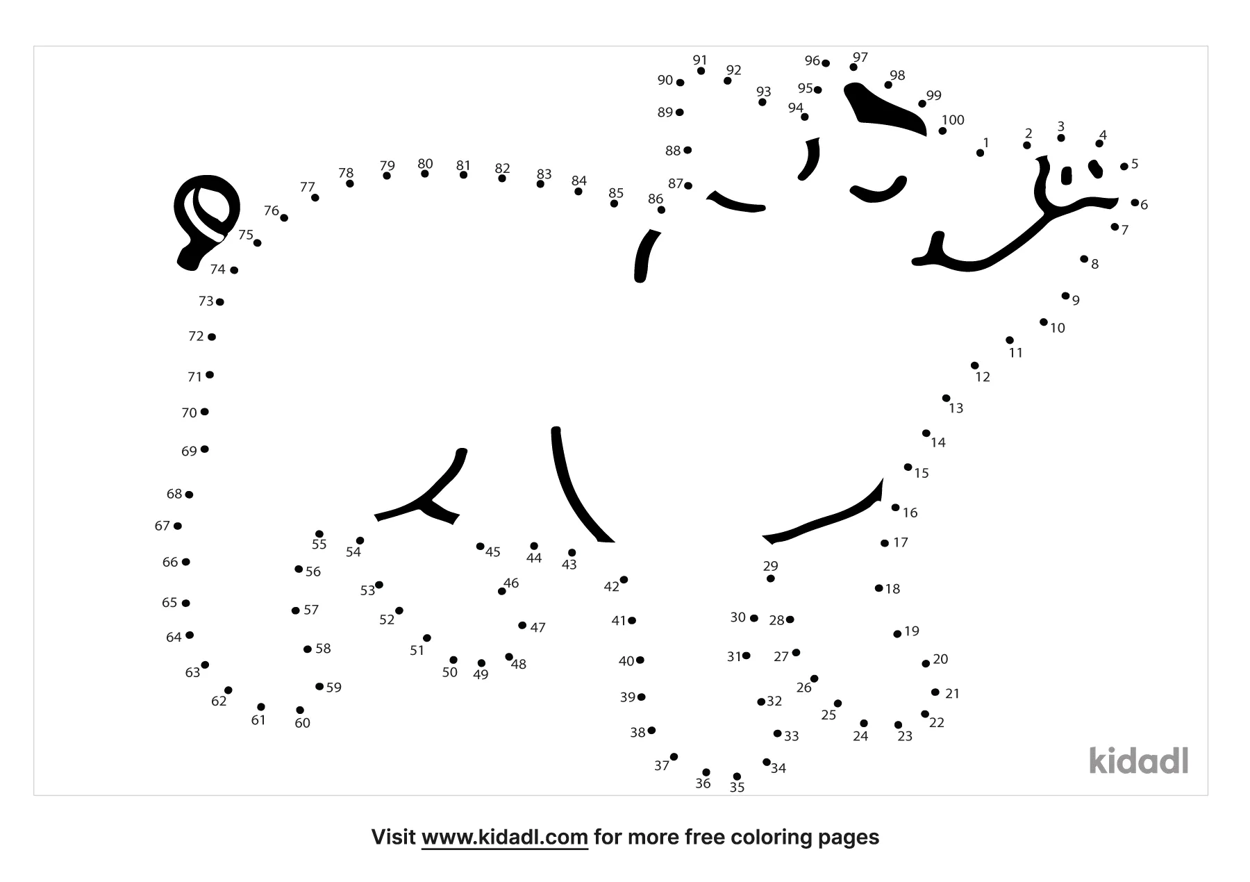 Free Farm Animal Hard 1 100 Dot To Dot Printables For Kids Kidadl