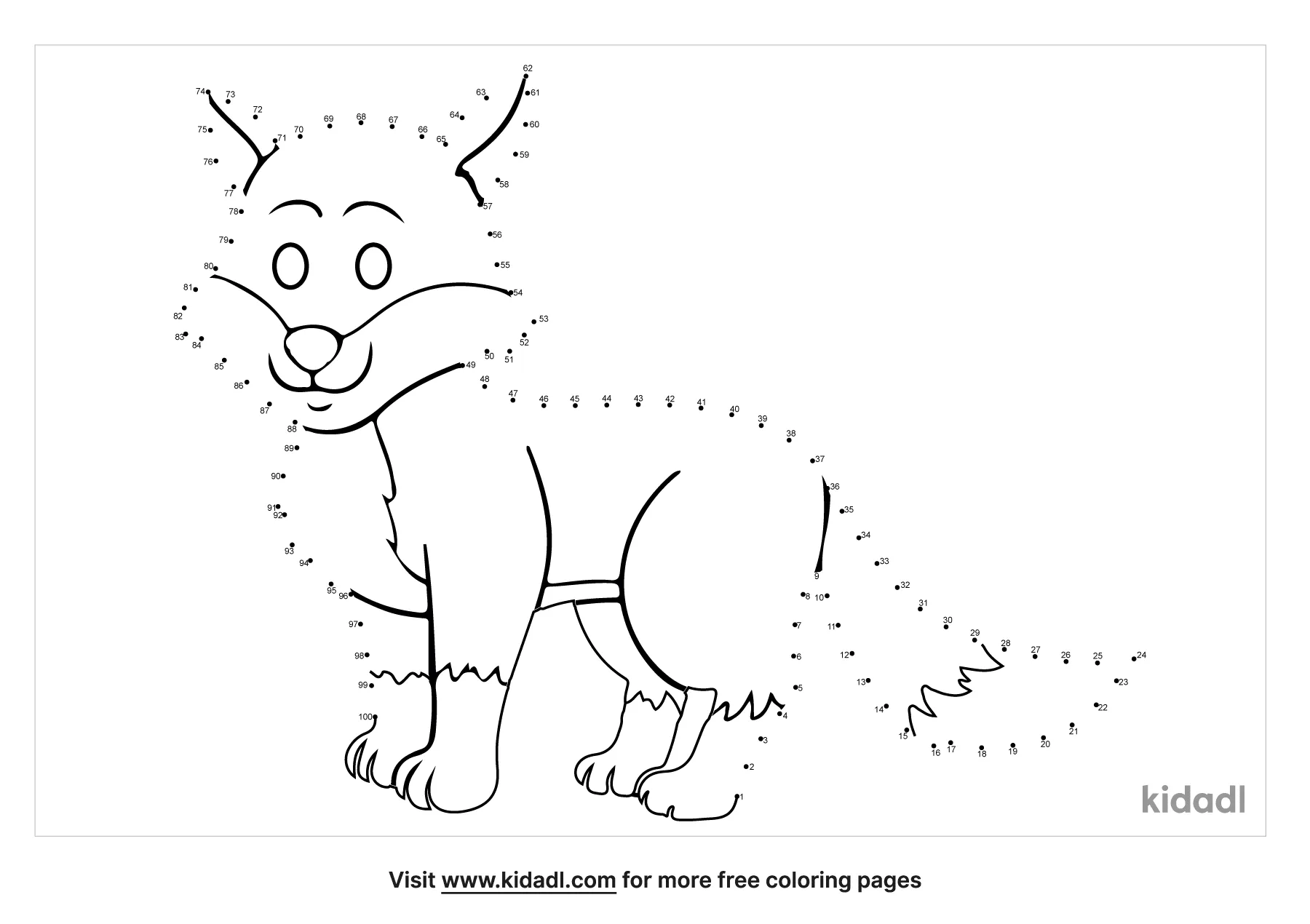 Free Fox Hard 1 100 Dot To Dot Printables For Kids Kidadl