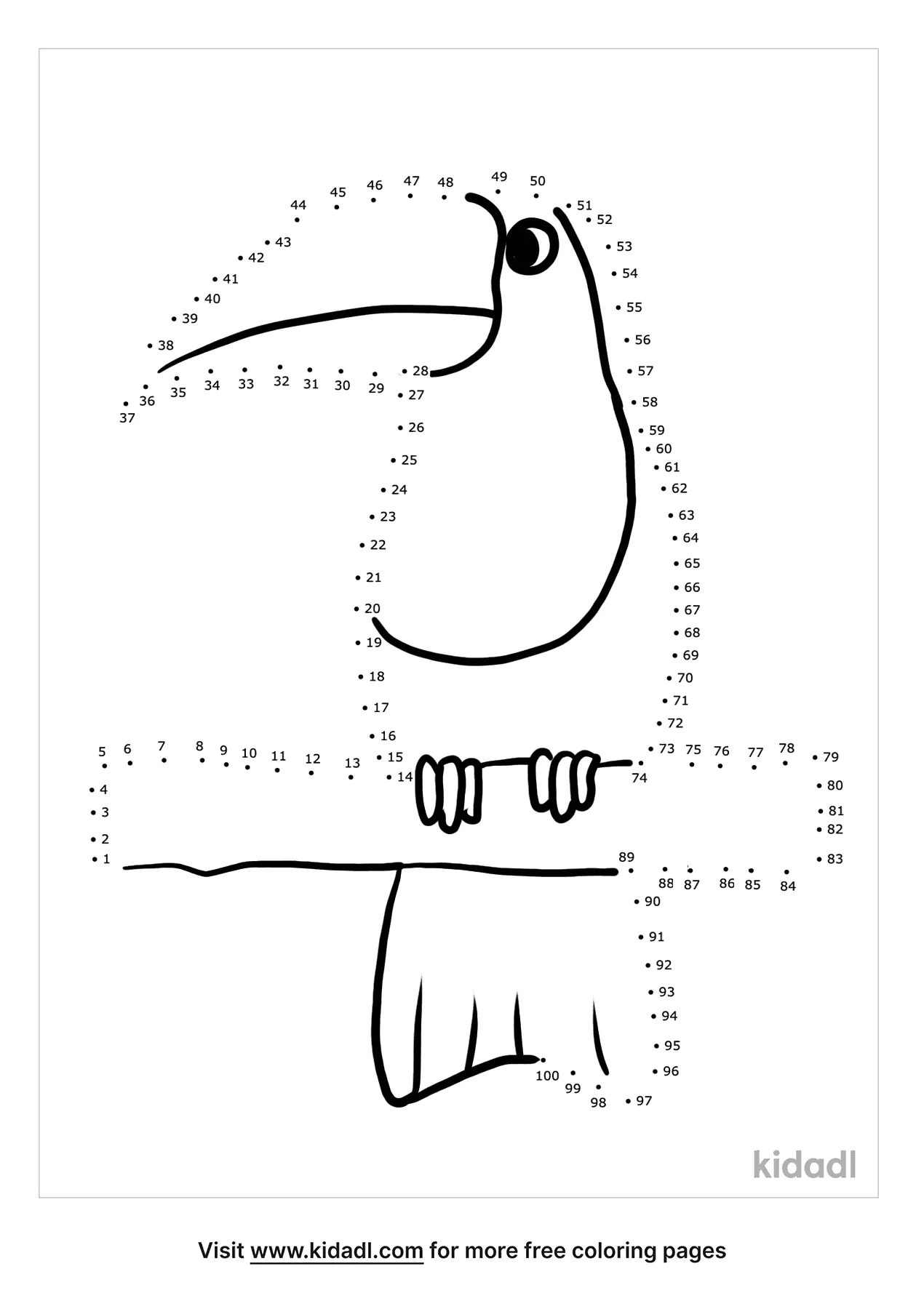 Free Jungle Animal Hard 1 100 Dot To Dot Printables For Kids Kidadl