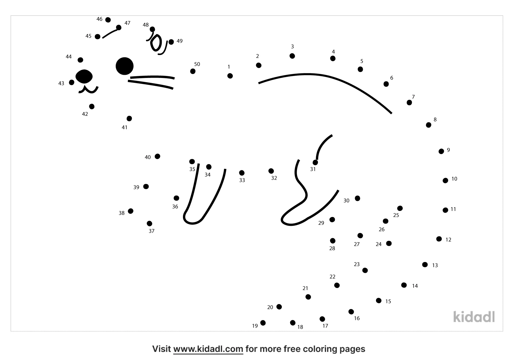 Free Cute Animal Hard 1 100 Dot To Dot Printables For Kids Kidadl