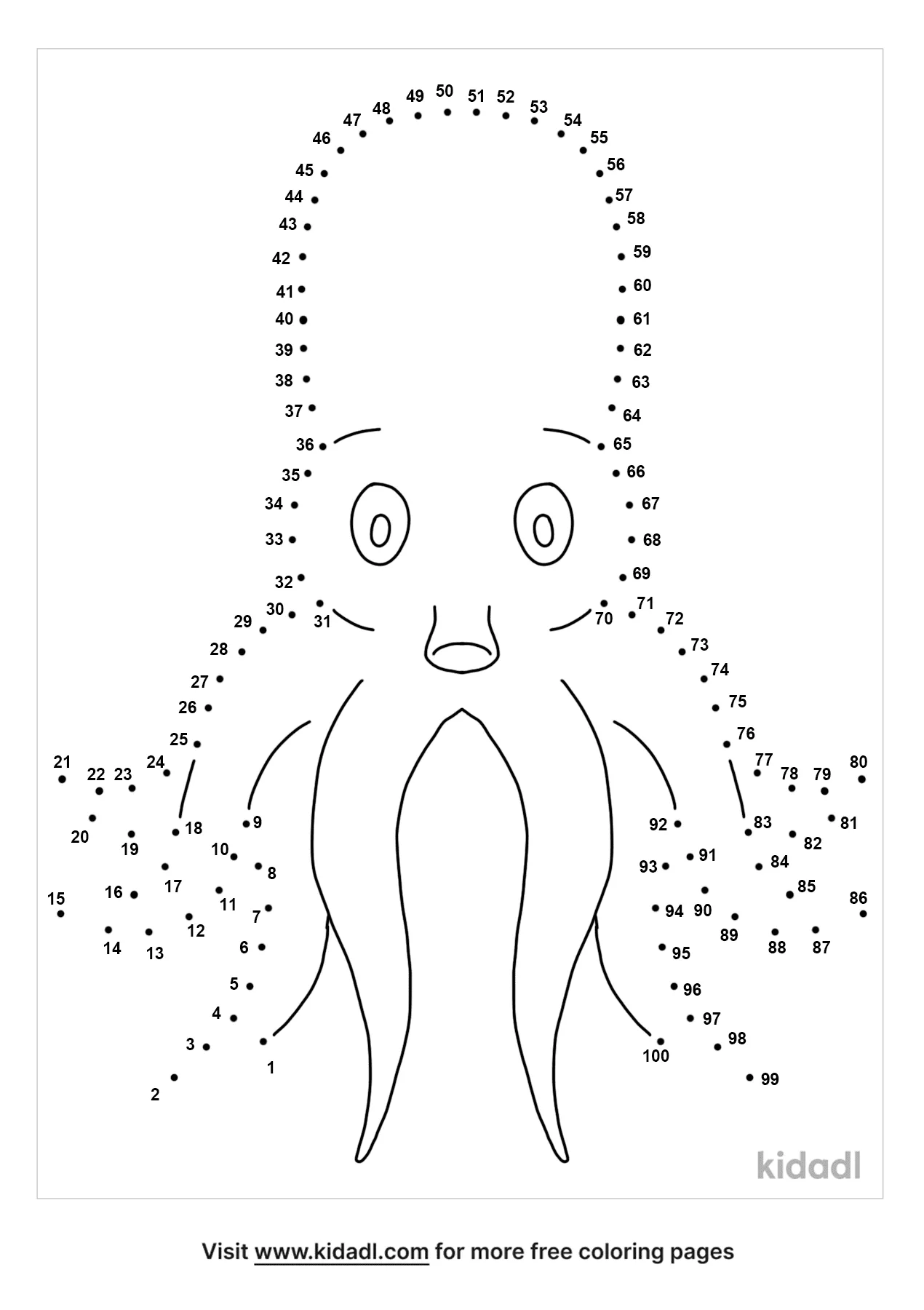 Free Dog Hard 1 100 Dot To Dot Printables For Kids Kidadl