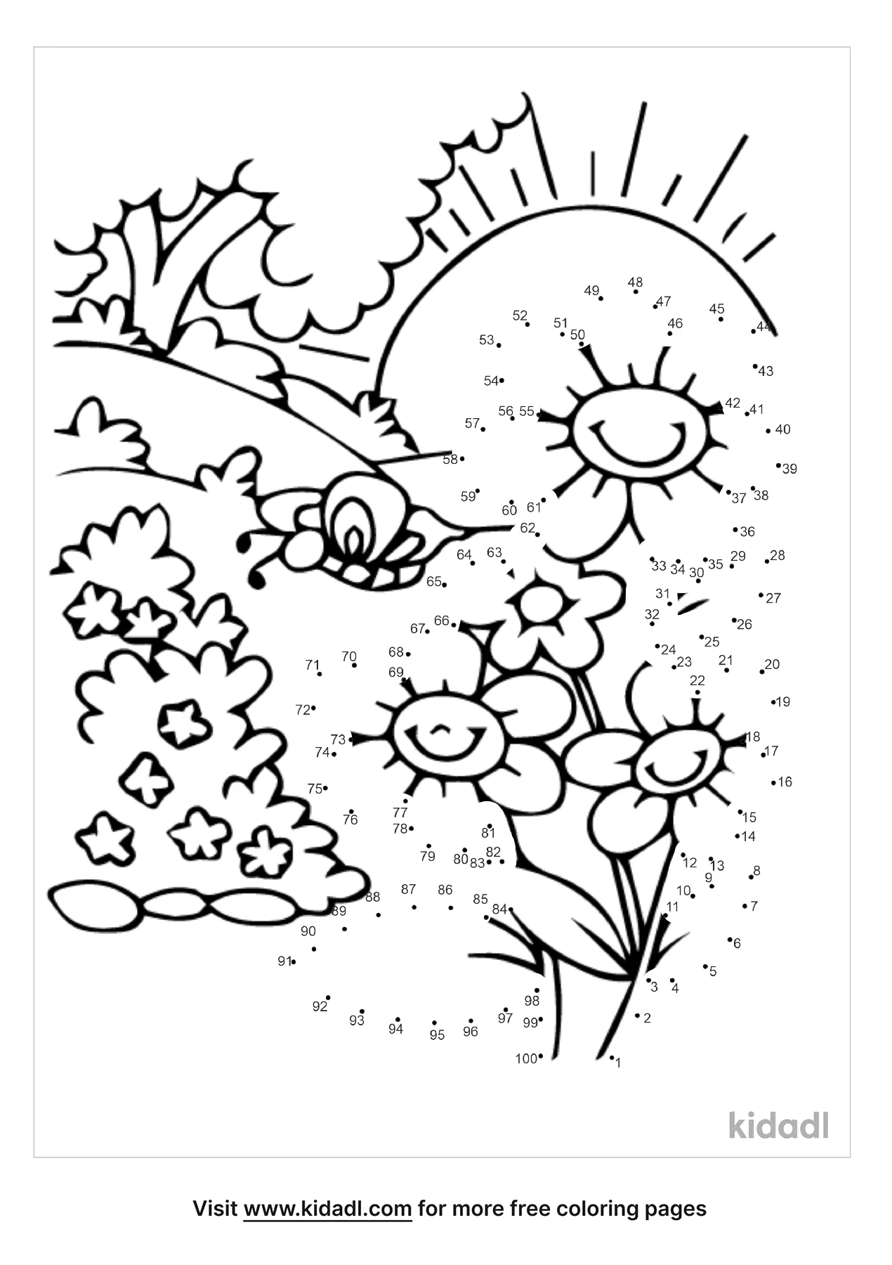 Free Spring hard Free Dot to Dot Printables Kidadl