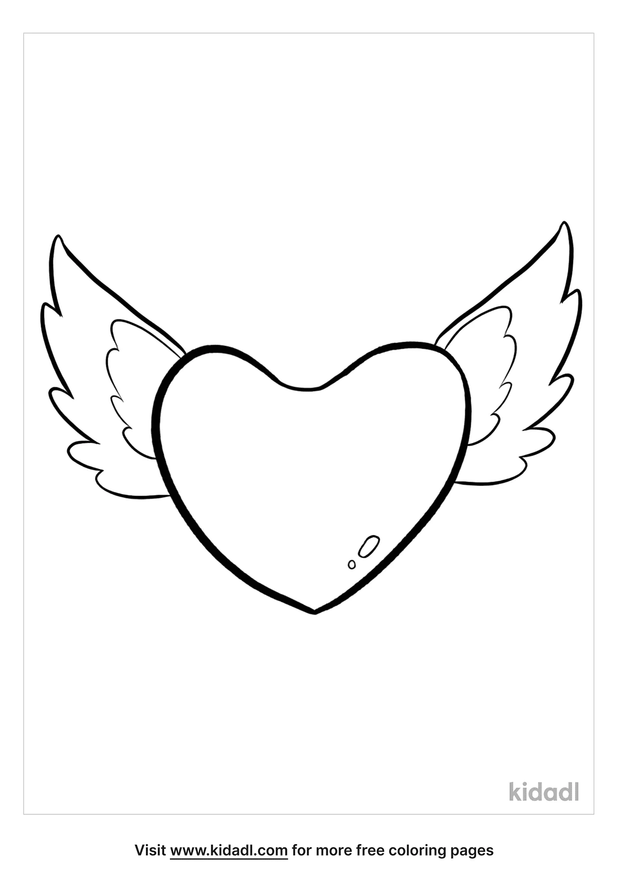 Free Heart With Wings Coloring Page | Coloring Page Printables | Kidadl