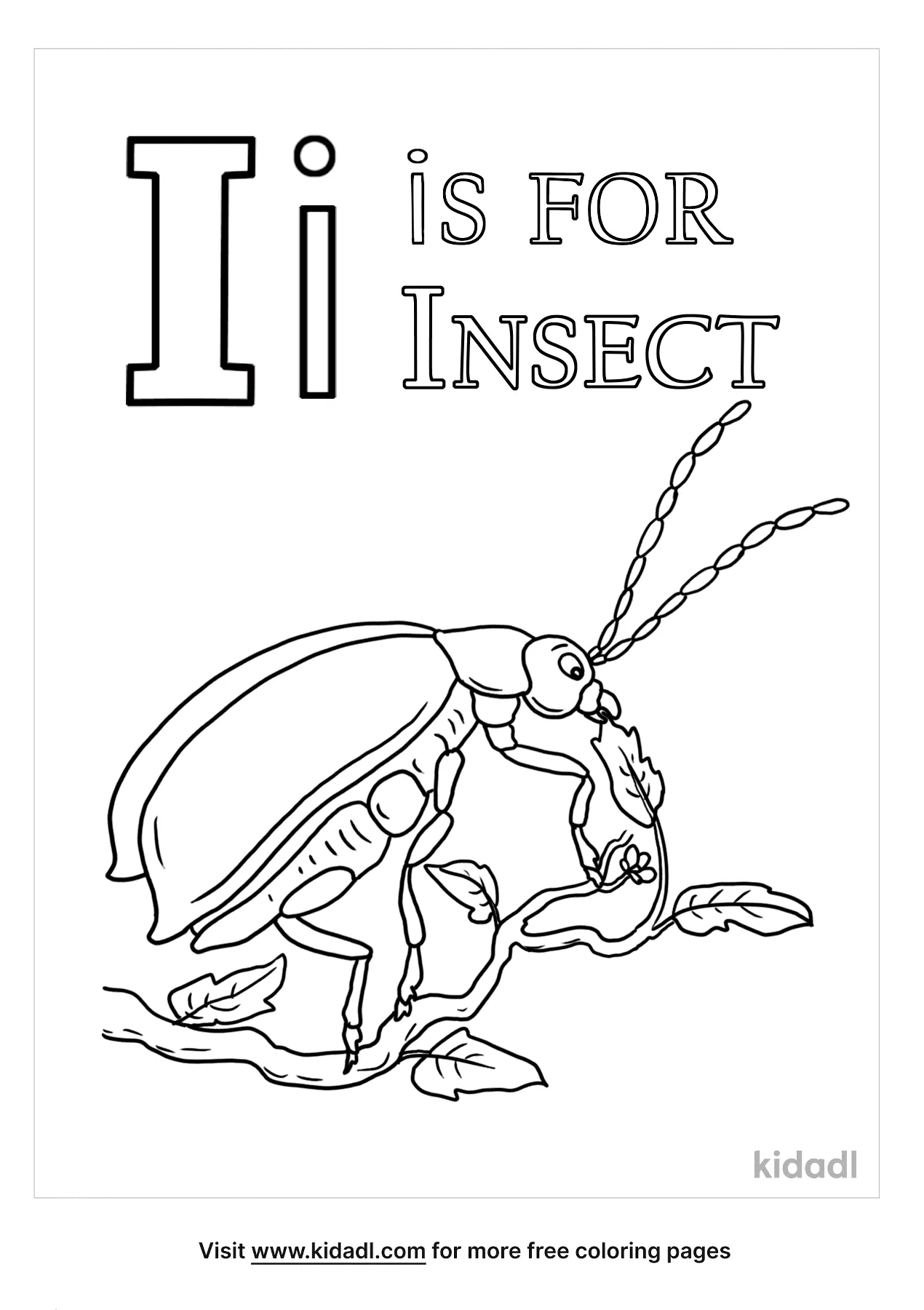 Free I Is For Insect Coloring Page | Coloring Page Printables | Kidadl