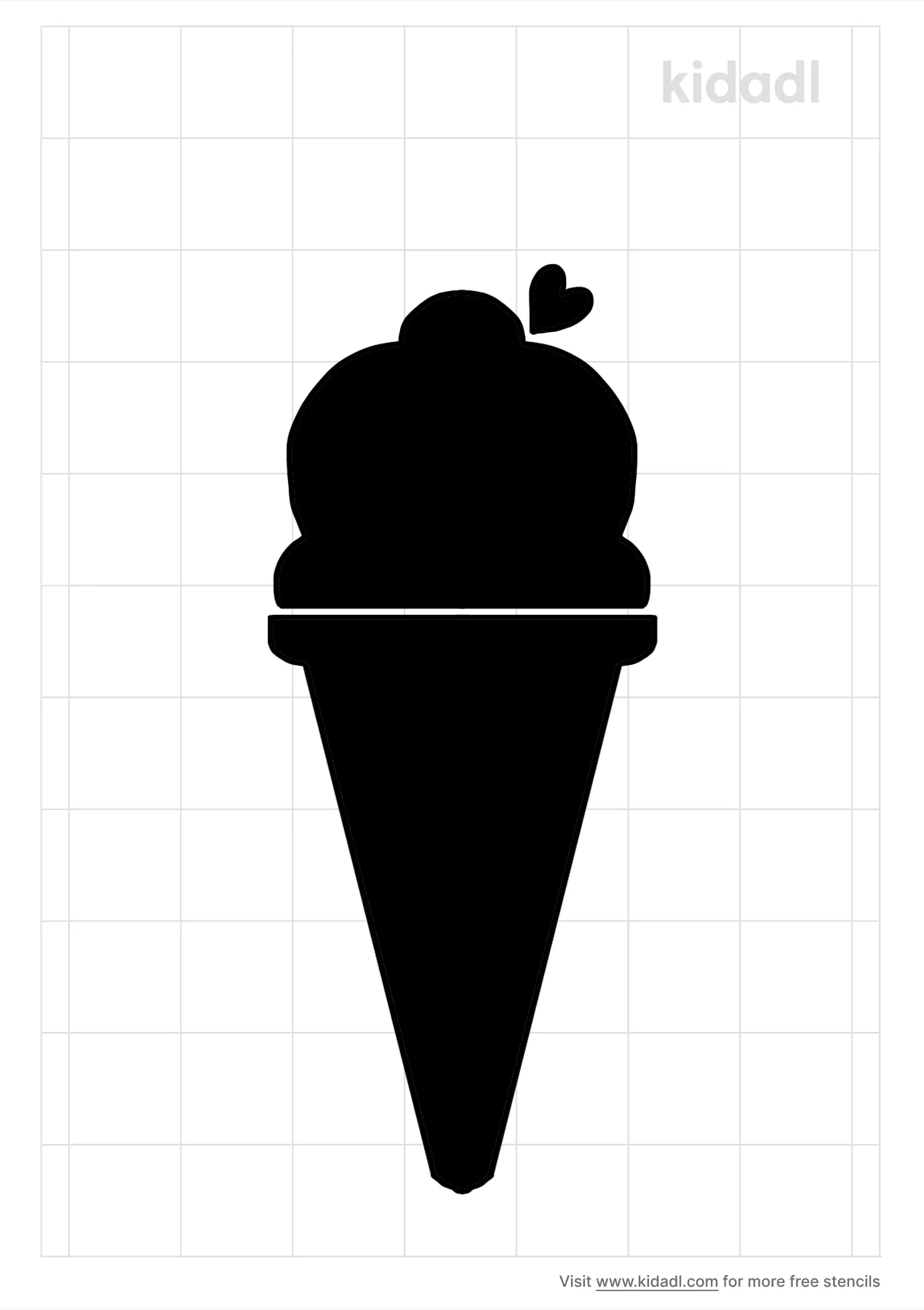 Free Ice Cream Cone Stencil | Stencil Printables | Kidadl