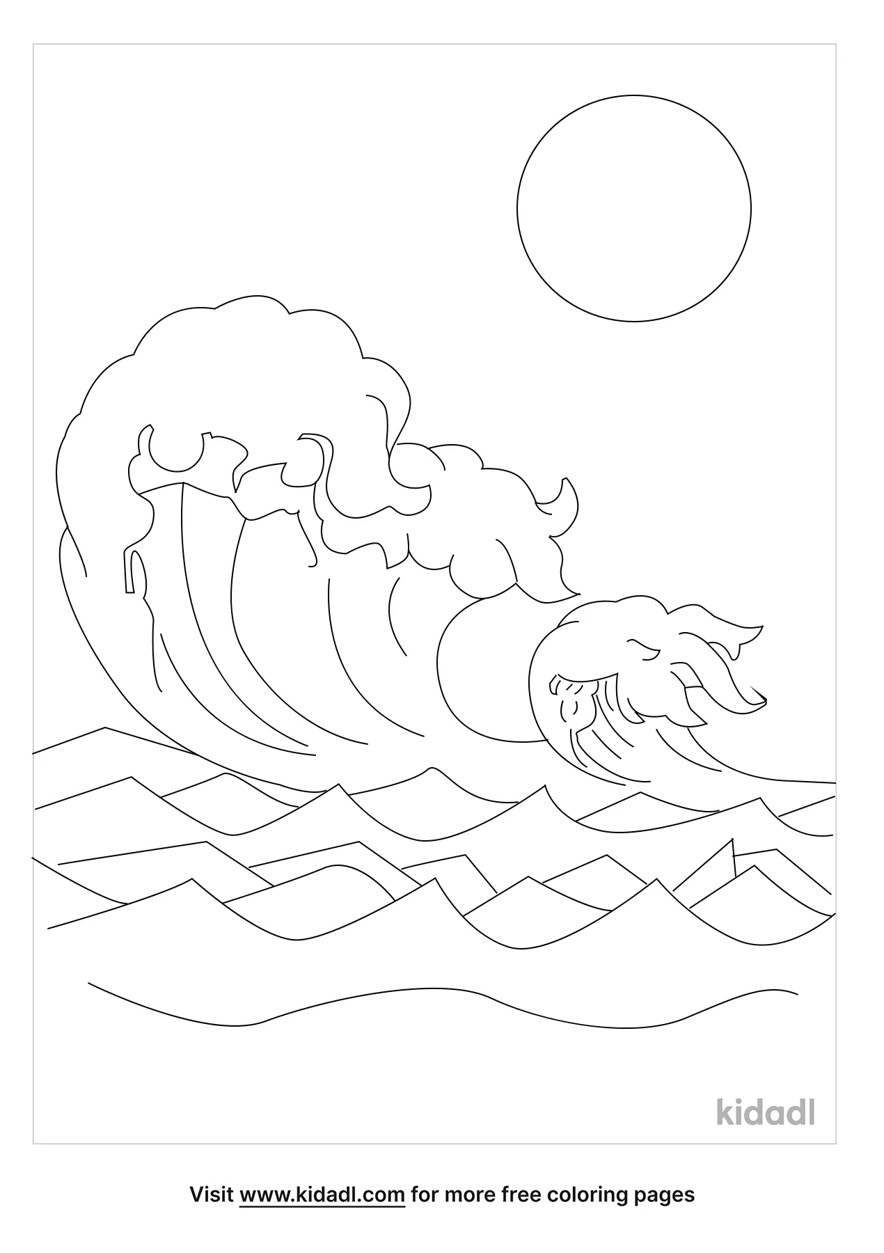 Japanese Wave Coloring Page
