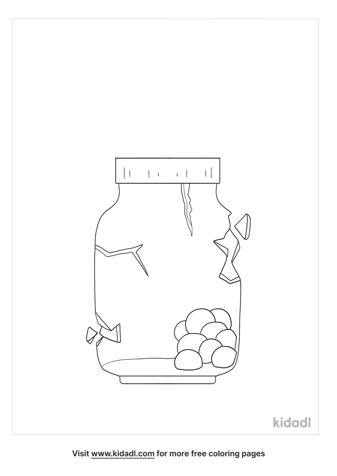 Free Jar Breaking Coloring Page | Coloring Page Printables | Kidadl