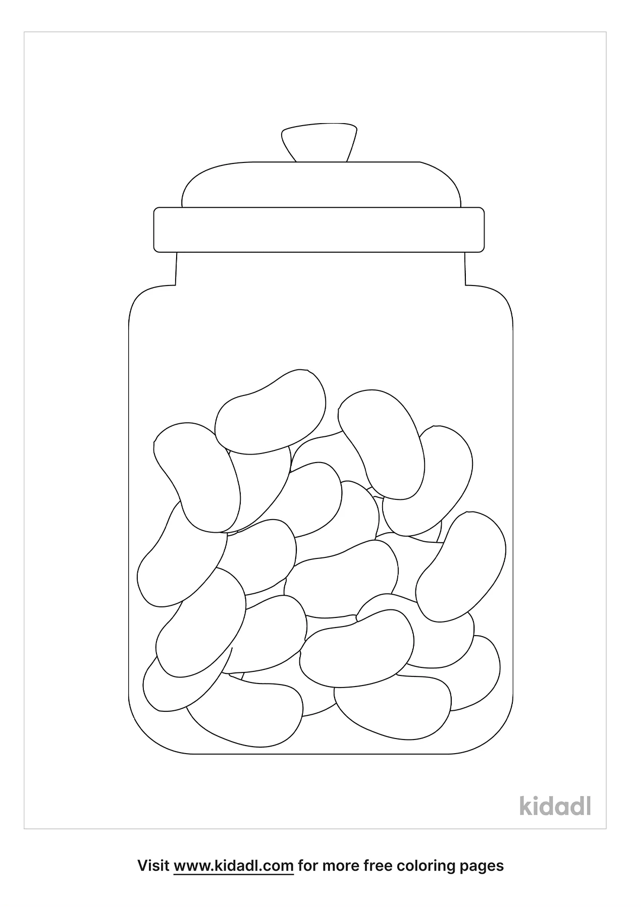 Jelly Bean Jar Coloring Page