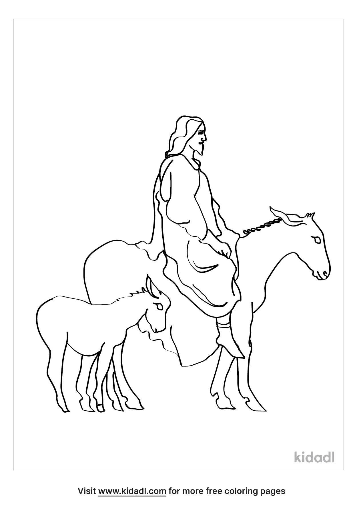 joseph and mary on donkey coloring pages
