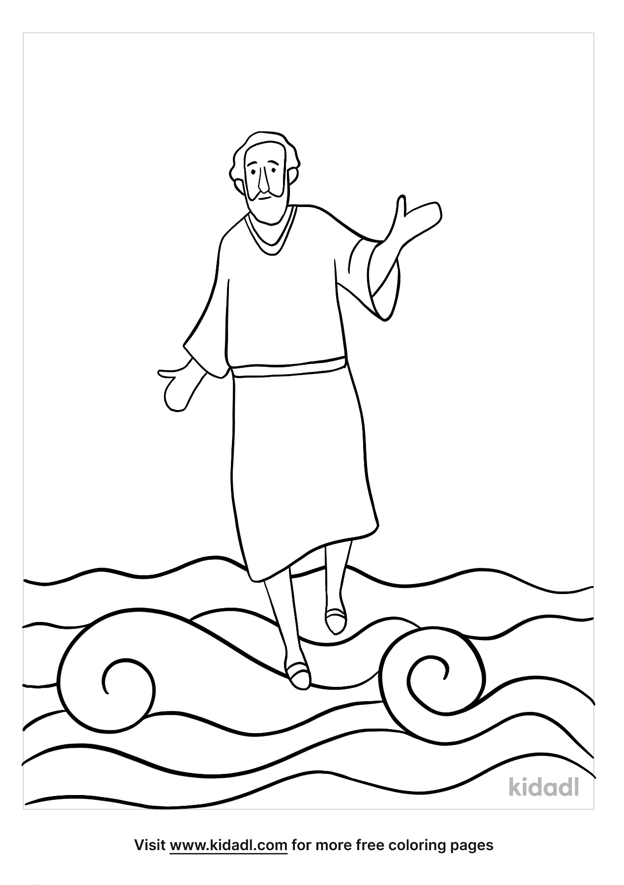 peter walking on water printable coloring pages
