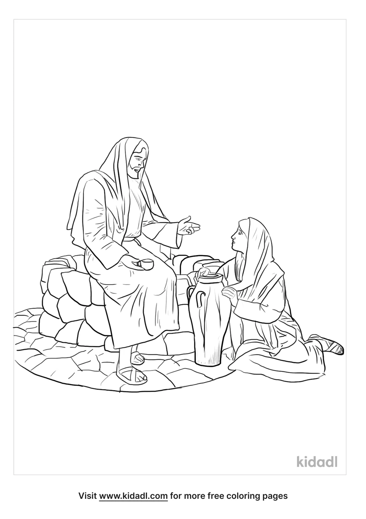 Free John 4:1-42 Coloring Page | Coloring Page Printables | Kidadl