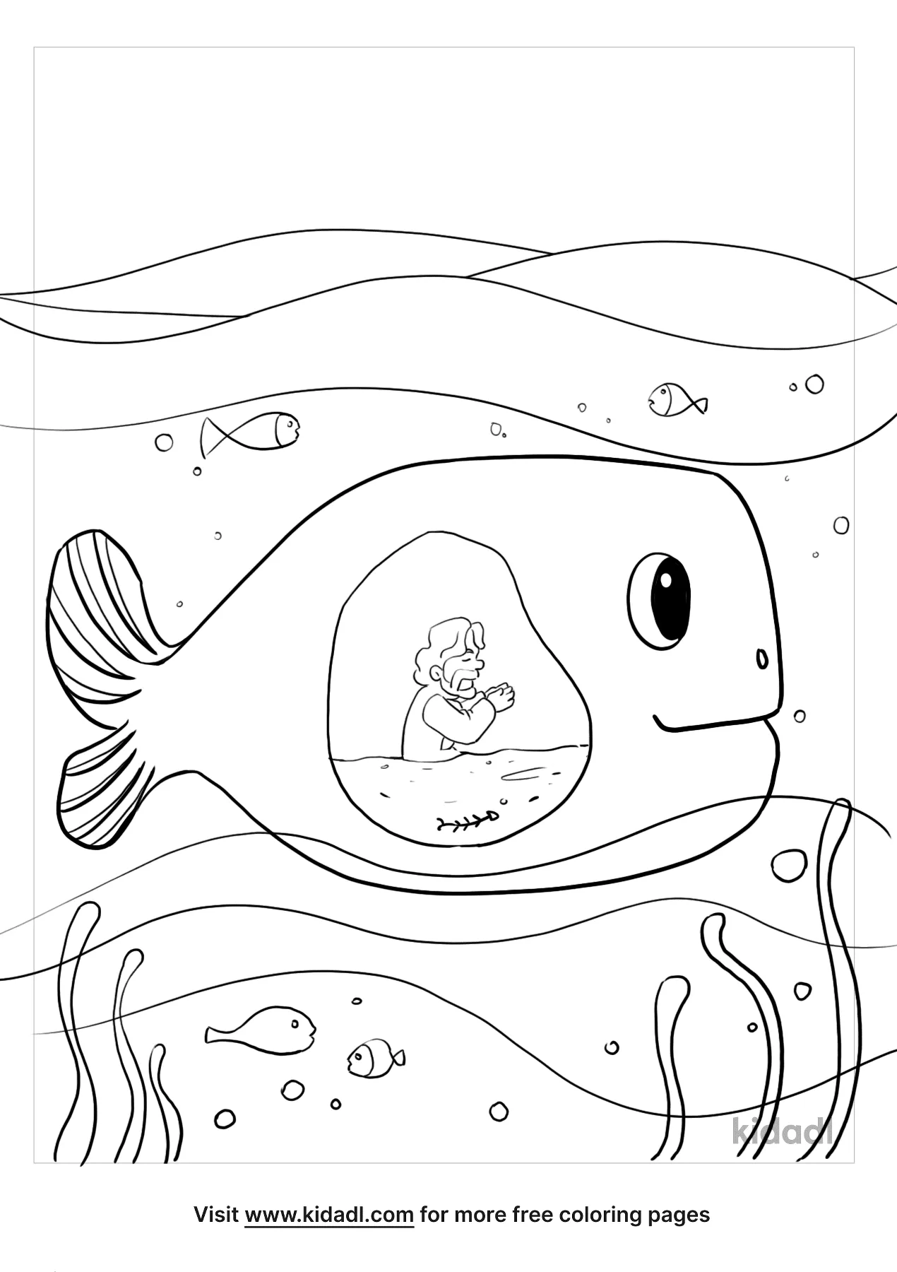 Jonah And The Whale Coloring Pages | Free Bible Coloring Pages | Kidadl