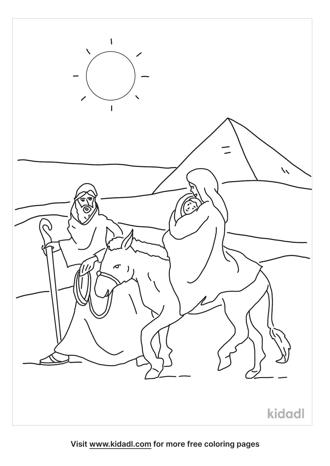 coloring pages mary joseph and jesus travel