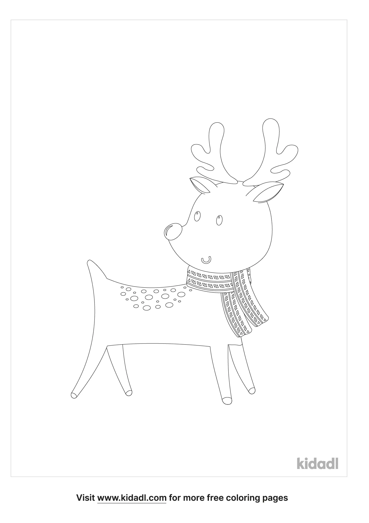 Kawaii Rudolph Coloring Page