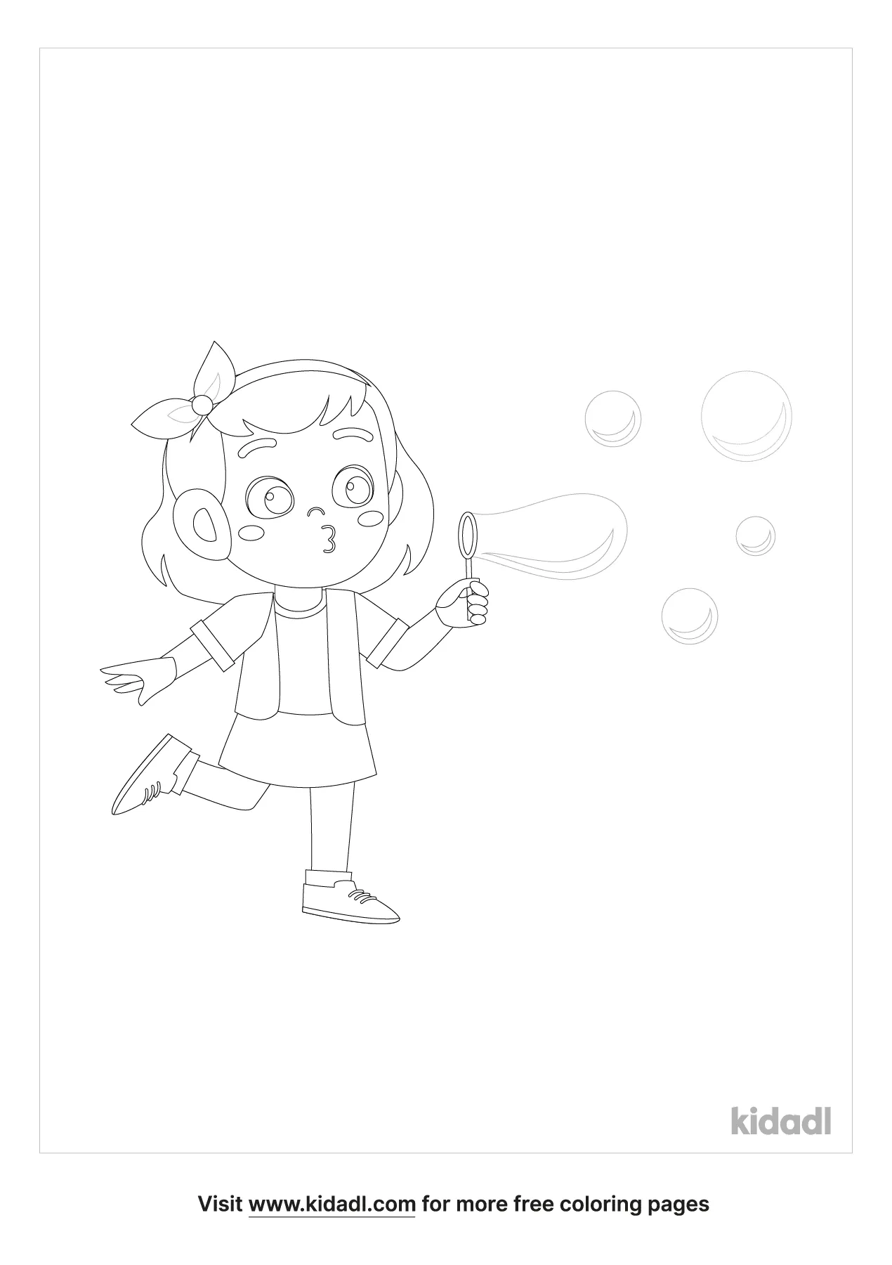 blowing bubbles coloring pages