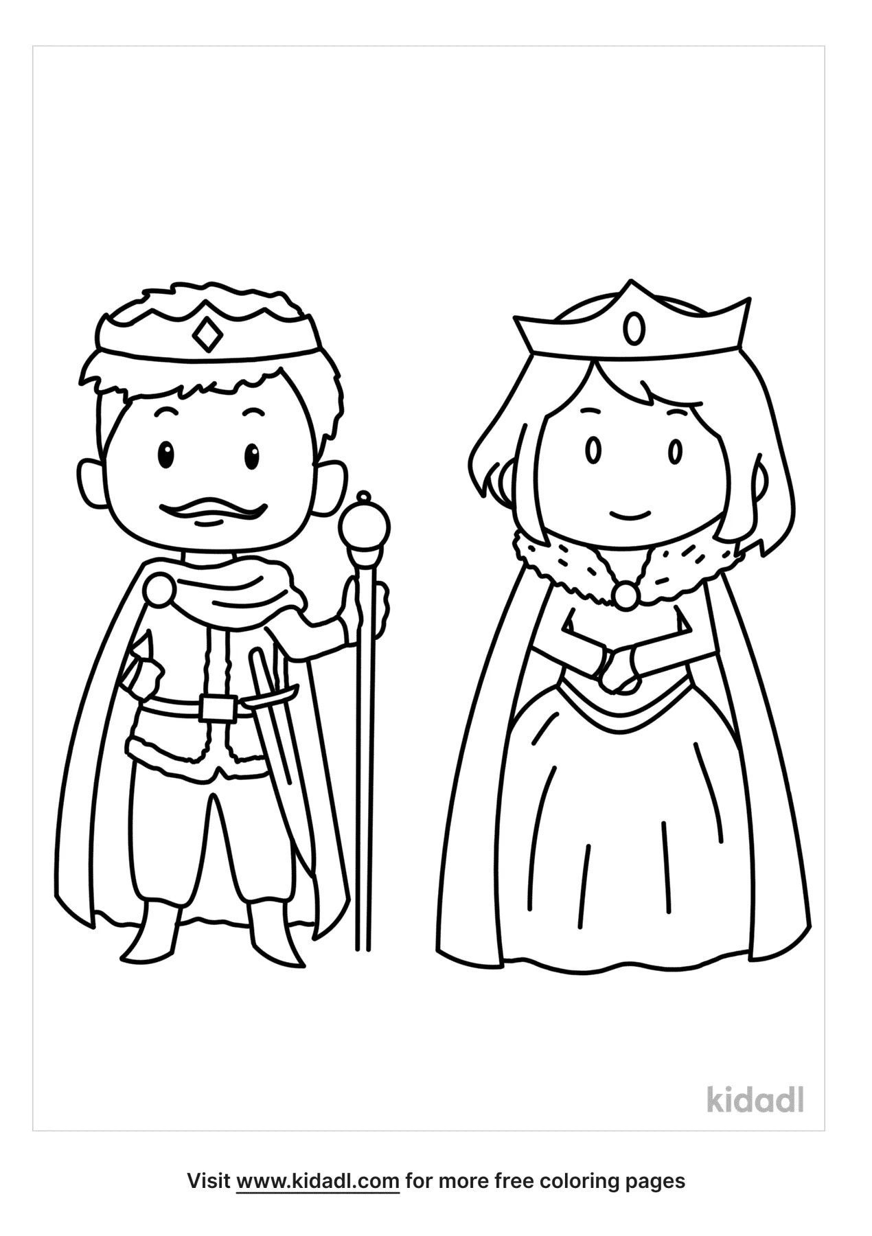 King And Queen Coloring Page   Free Fantasy and characters ...