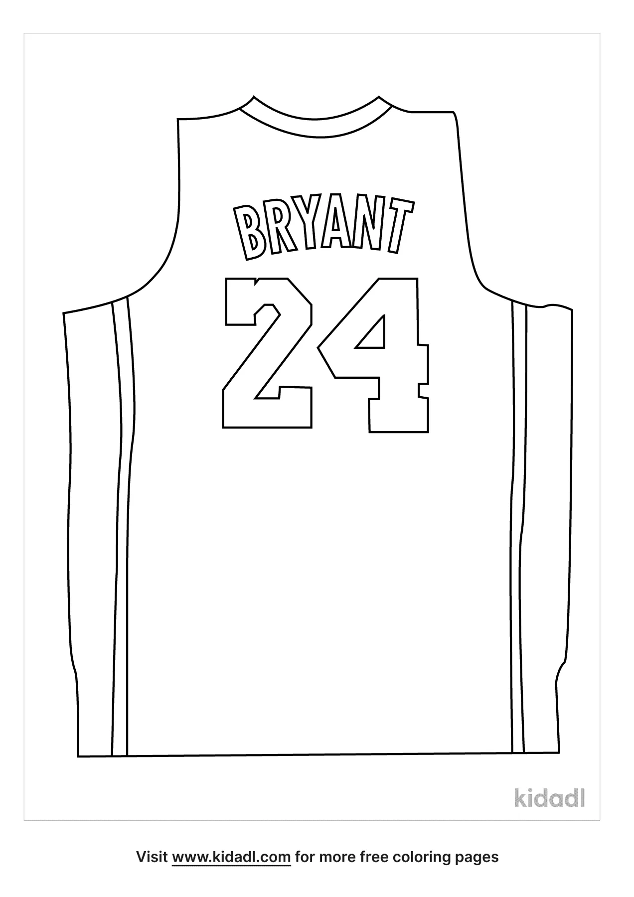 Kobe Jersey With 24 Coloring Page
