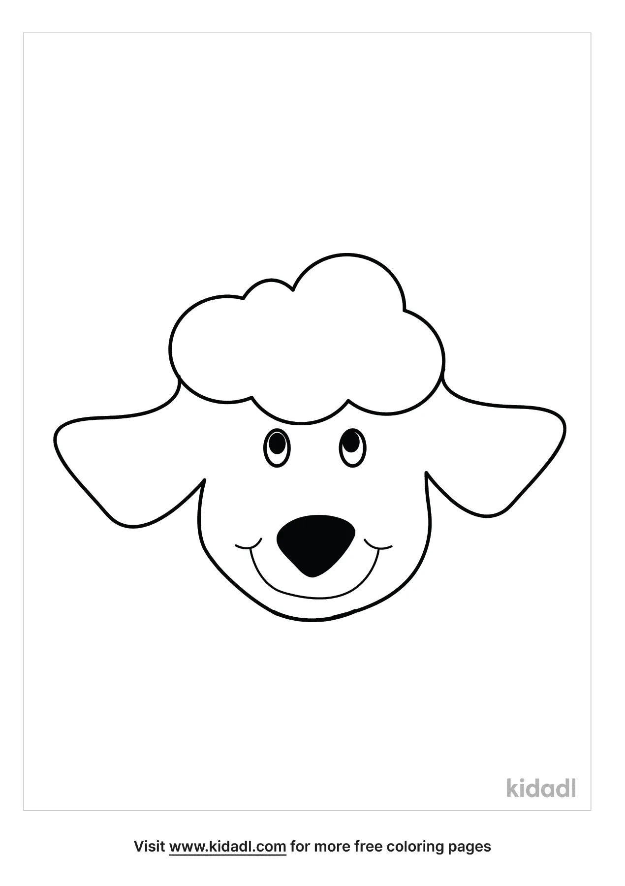 lamb face coloring page