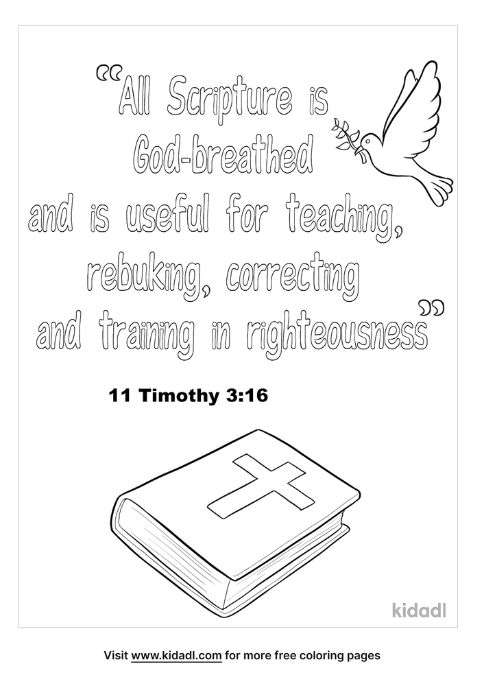 11 Timothy 3:16 Coloring Page | Free Bible Coloring Page | Kidadl