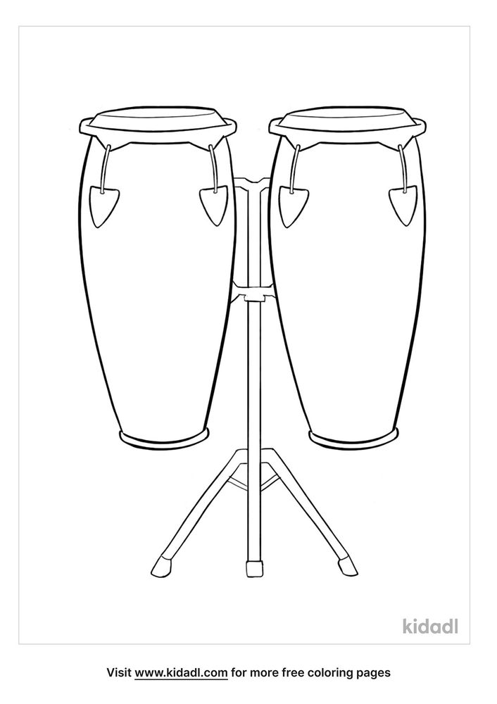 Conga Drums Coloring Page | Free Musical-instruments Coloring Page | Kidadl