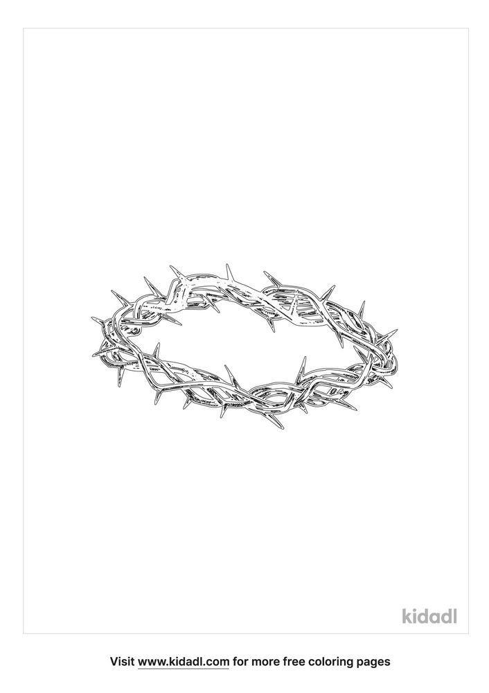 Crown Of Thorns Coloring Pages | Free Bible Coloring Pages | Kidadl