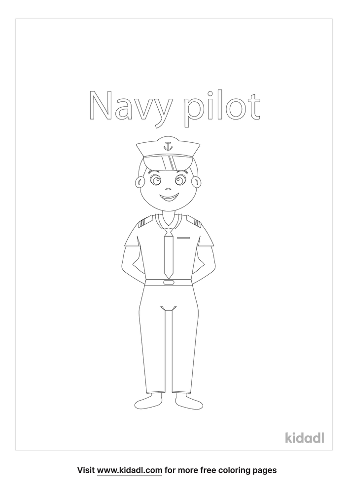 Navy Pilot Coloring Page | Free Jobs Coloring Page | Kidadl